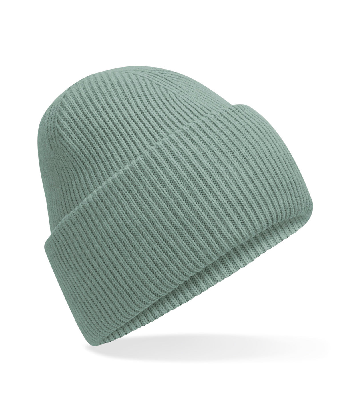 Beechfield Classic engineered deep-cuffed beanie in Dusty Green, front view