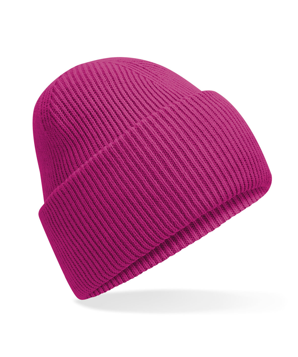 Beechfield Classic engineered deep-cuffed beanie in Festival Fuchsia, front view