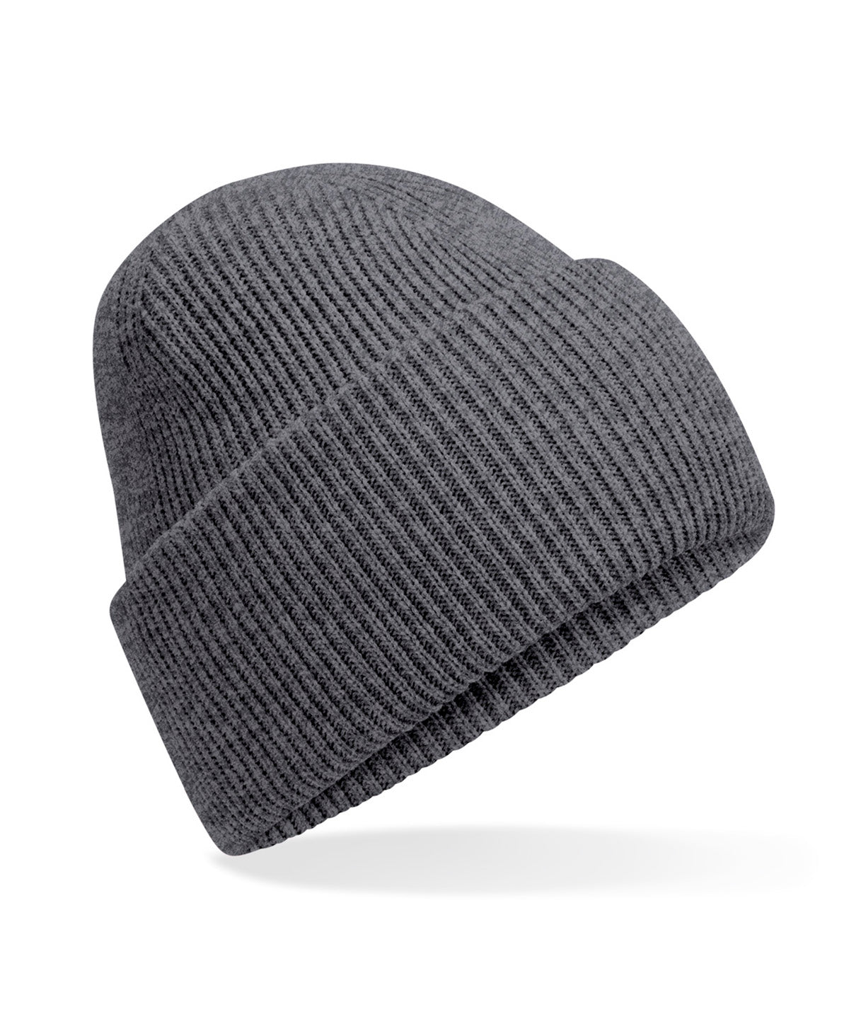 Beechfield Classic engineered deep-cuffed beanie in Granite, front view