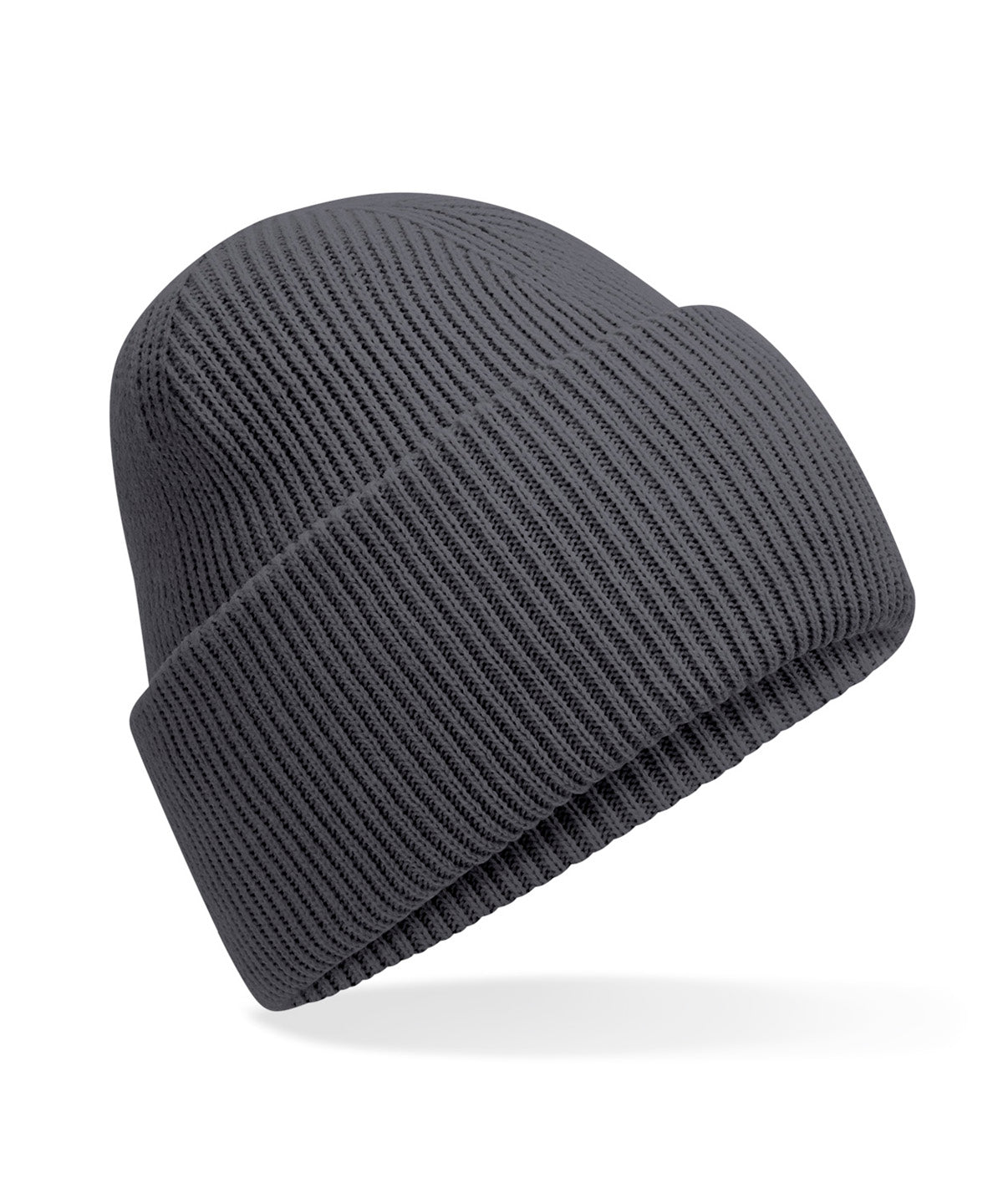 Beechfield Classic engineered deep-cuffed beanie in Graphite Grey, front view