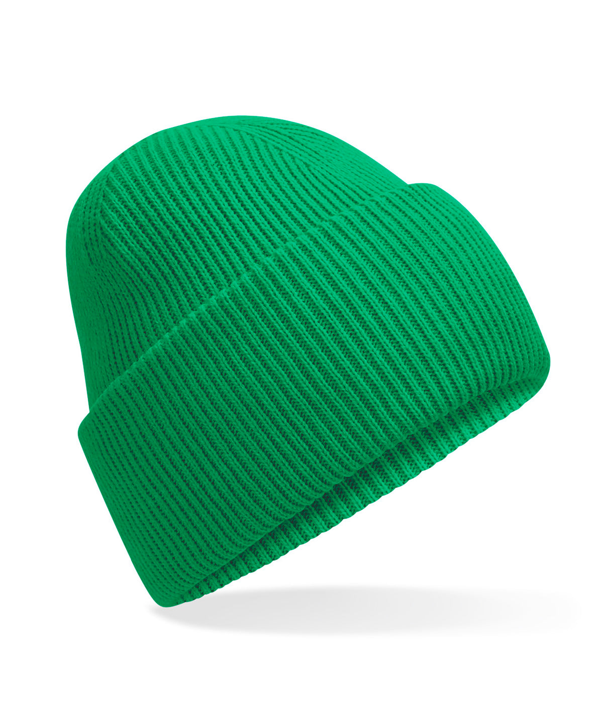 Beechfield Classic engineered deep-cuffed beanie in Kelly Green, front view
