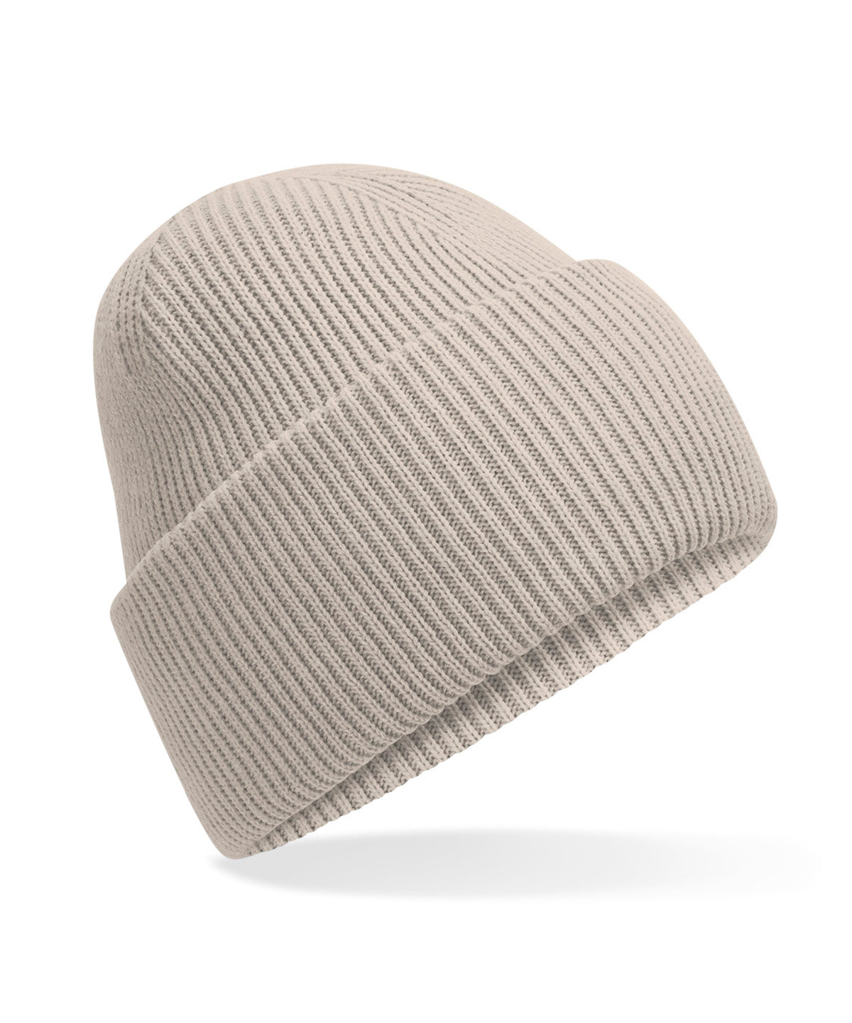 Beechfield Classic engineered deep-cuffed beanie in Natural Stone, front view