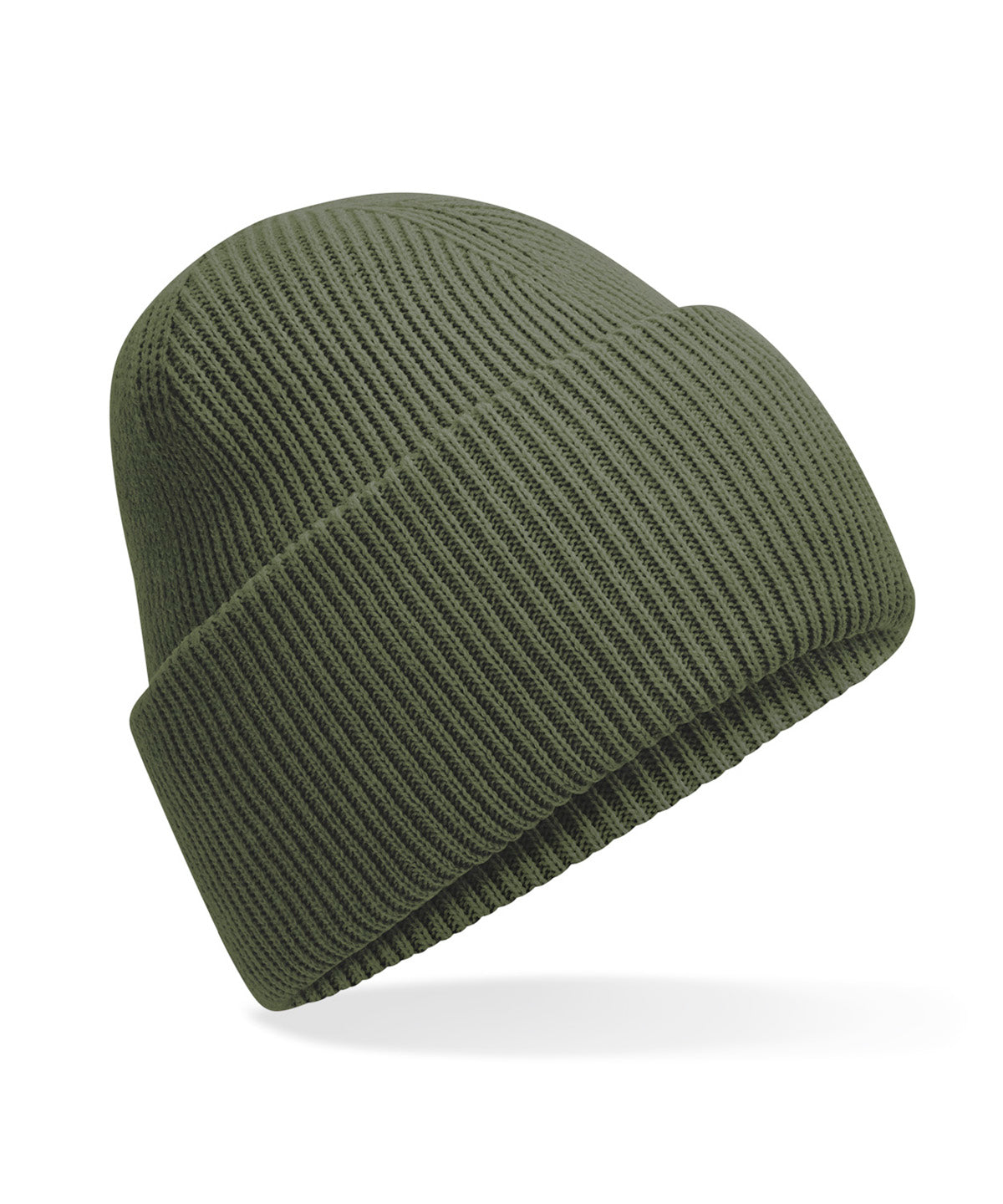 Beechfield Classic engineered deep-cuffed beanie in Olive Green, front view