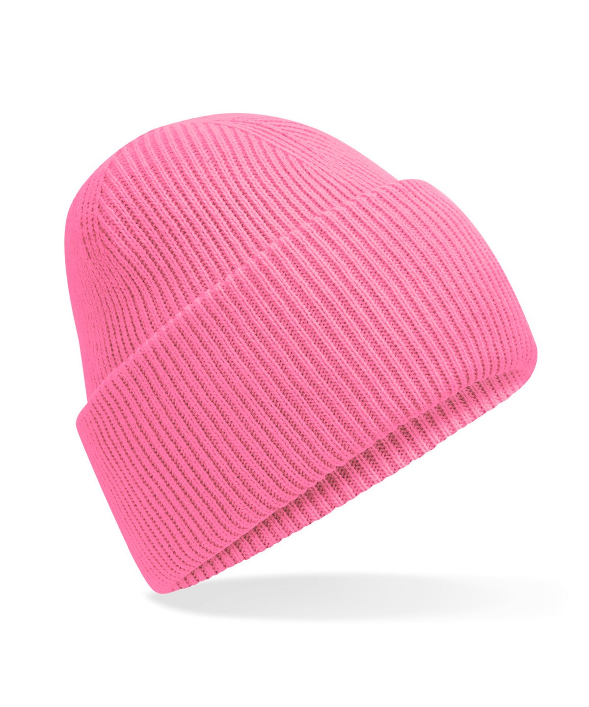 Beechfield Classic engineered deep-cuffed beanie in True Pink, front view
