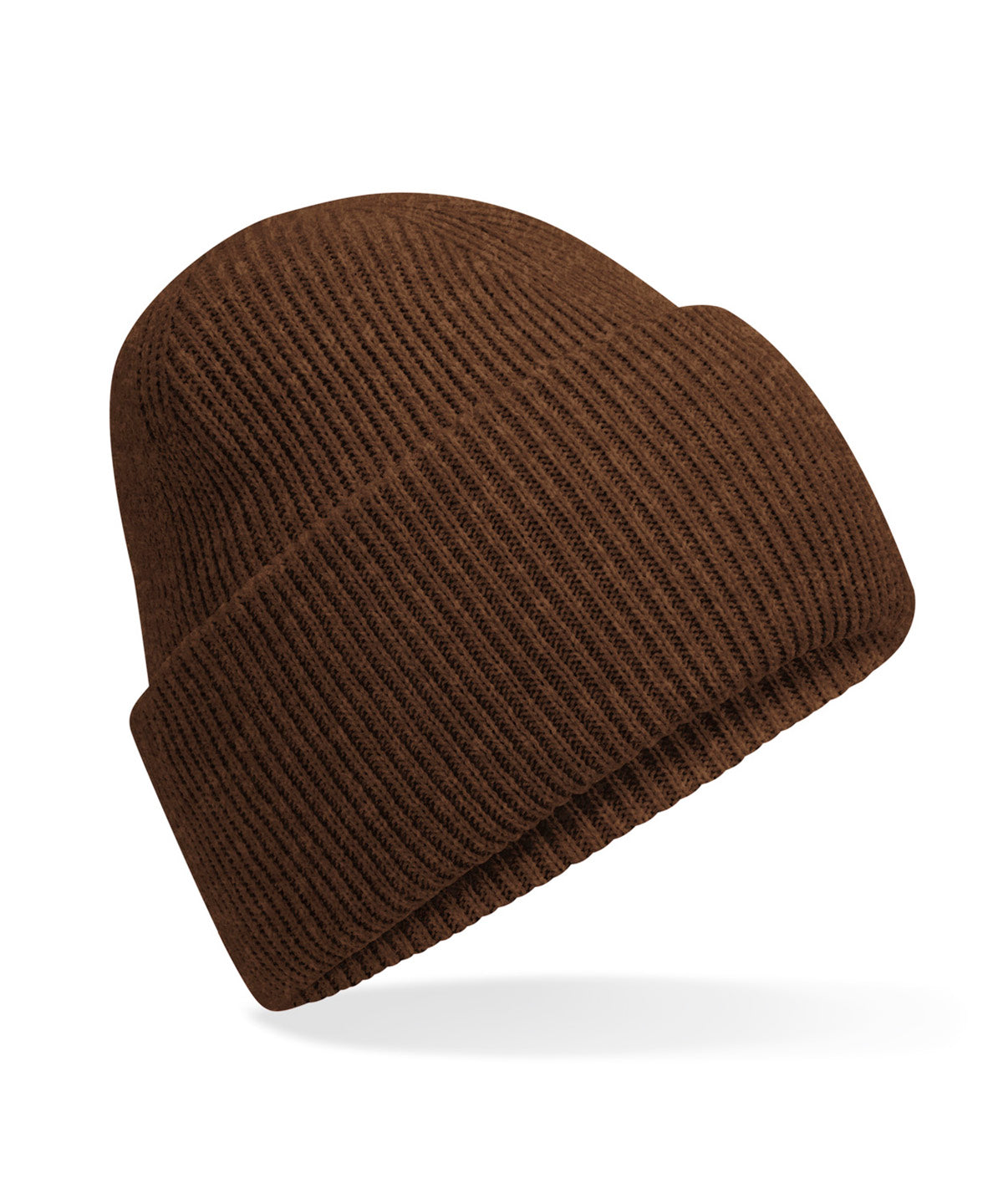 Beechfield Classic engineered deep-cuffed beanie in Walnut, front view