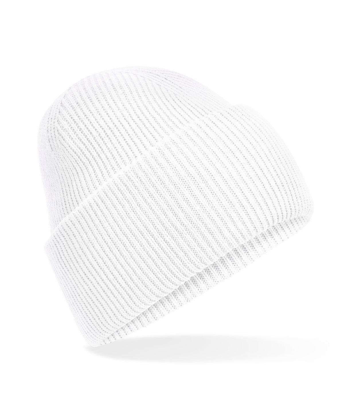Beechfield Classic engineered deep-cuffed beanie in White, front view