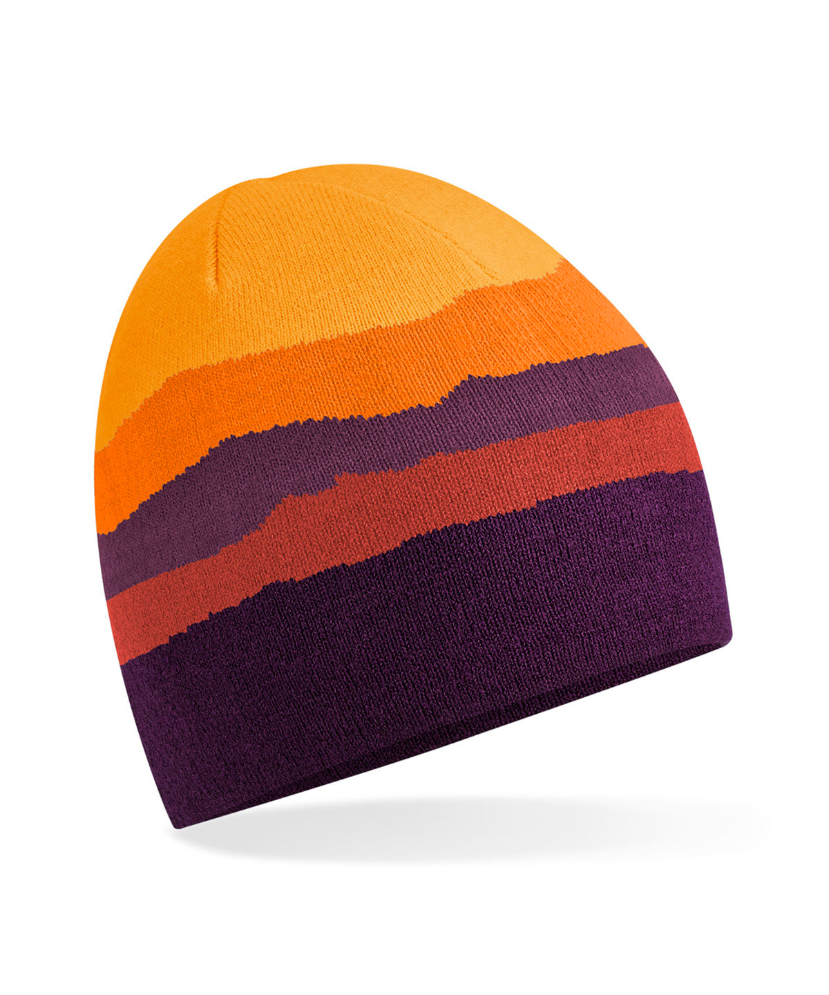 Beechfield Mountain peaks pull-on beanie in Desert Peaks, front view