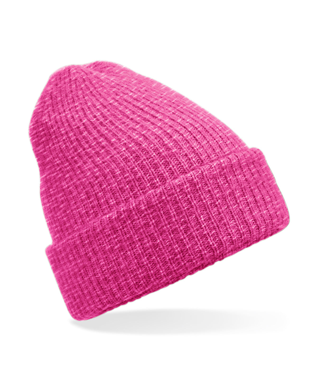 Beechfield Colour pop beanie in Bright Pink, front view