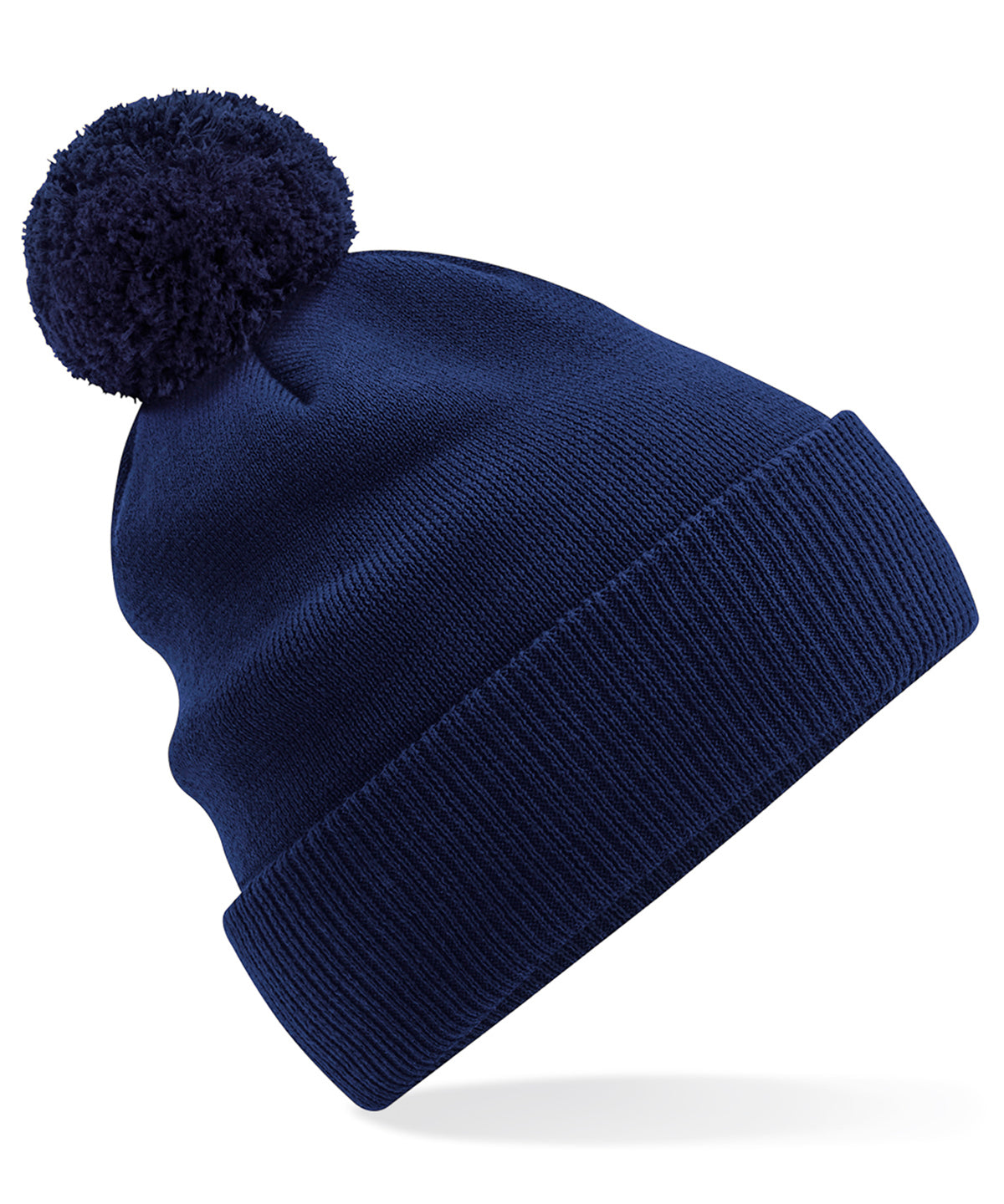 Beechfield Organic cotton Snowstar beanie in Oxford Navy, front view