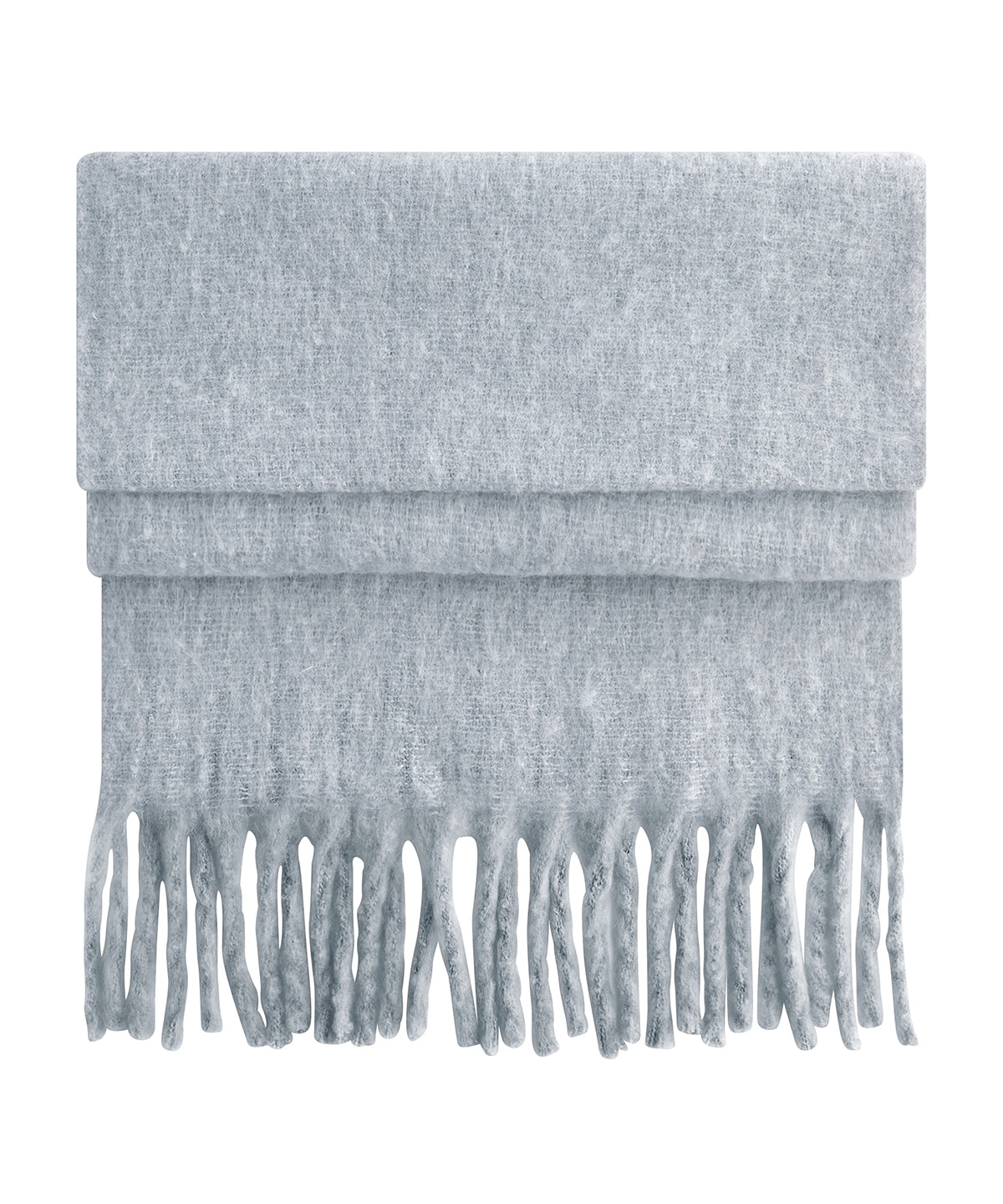 Beechfield Fluffy scarf in Heather Grey, front view