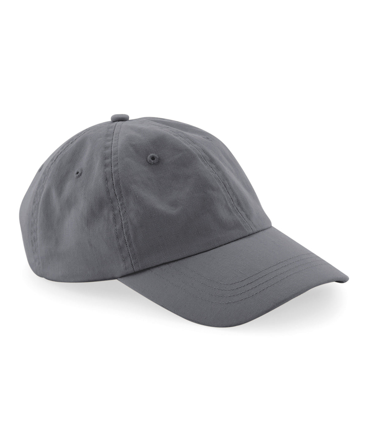 Beechfield Organic cotton 6-panel dad cap in Graphite Grey, front view