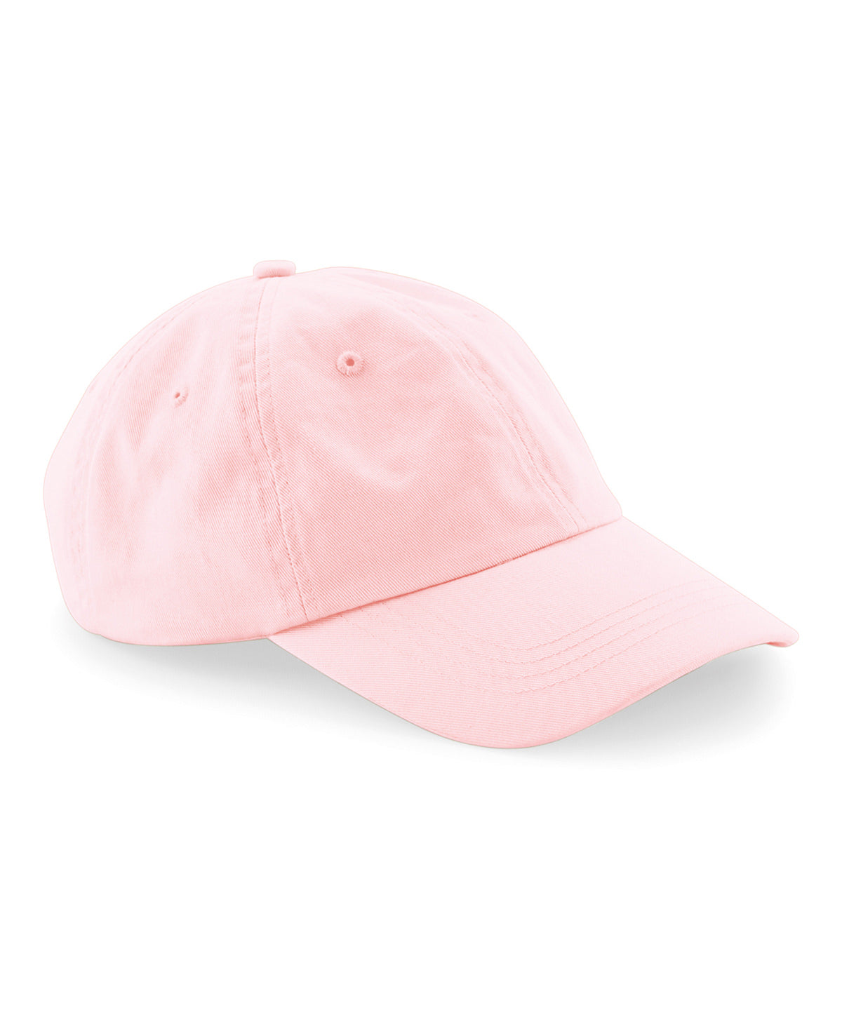 Beechfield Organic cotton 6-panel dad cap in Powder Pink, front view