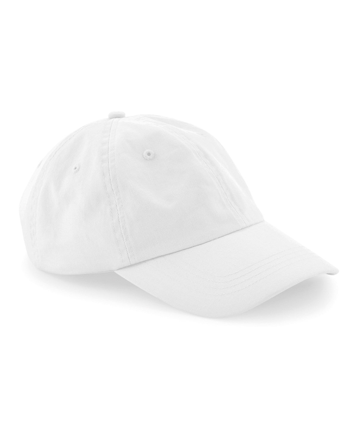 Beechfield Organic cotton 6-panel dad cap in White, front view
