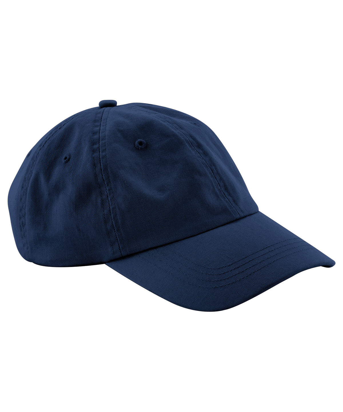 Beechfield Junior low-profile 6-panel dad cap in Navy, front view