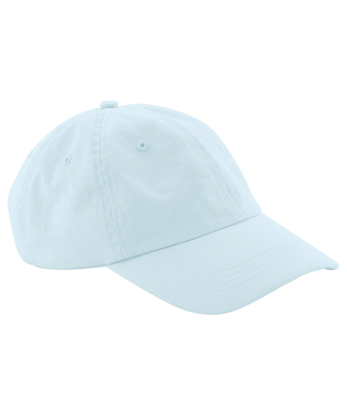 Beechfield Junior low-profile 6-panel dad cap in Pastel Blue, front view