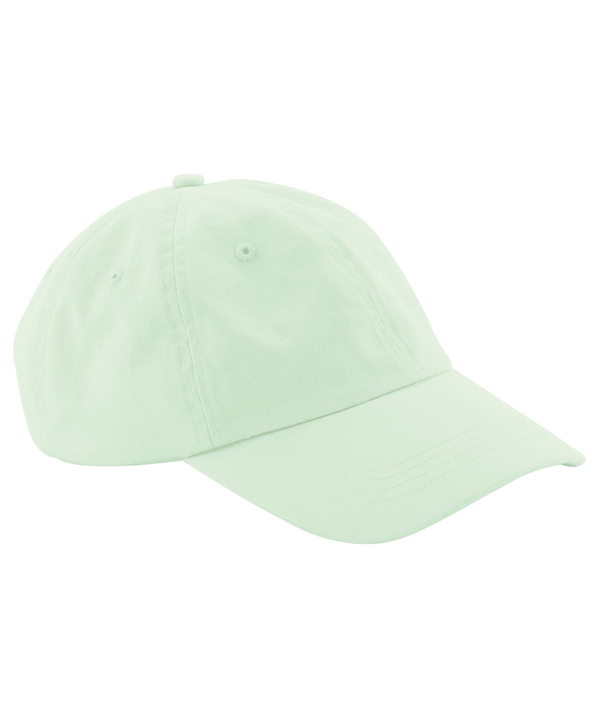 Beechfield Junior low-profile 6-panel dad cap in Pastel Mint, front view
