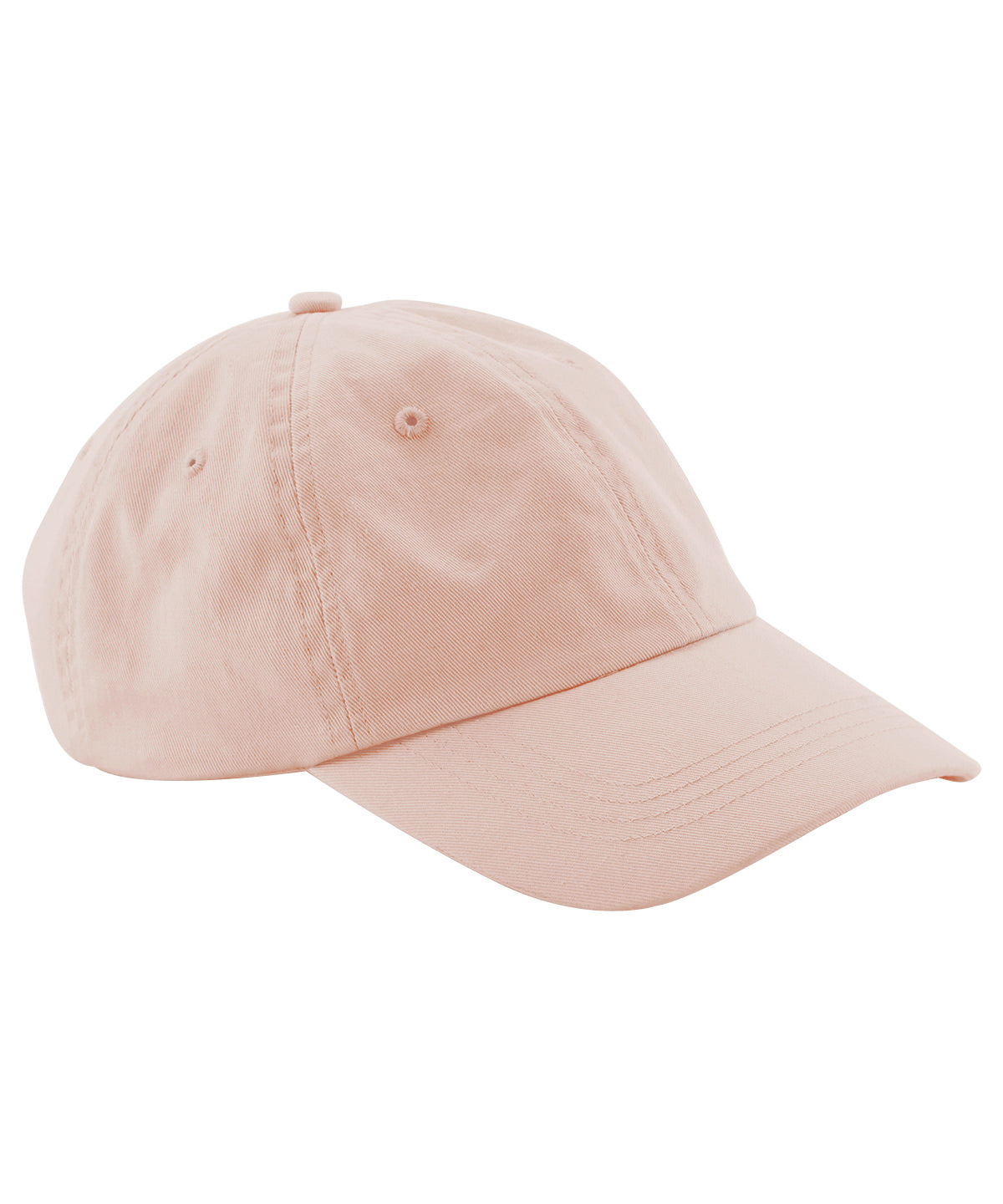 Beechfield Junior low-profile 6-panel dad cap in Peach, front view