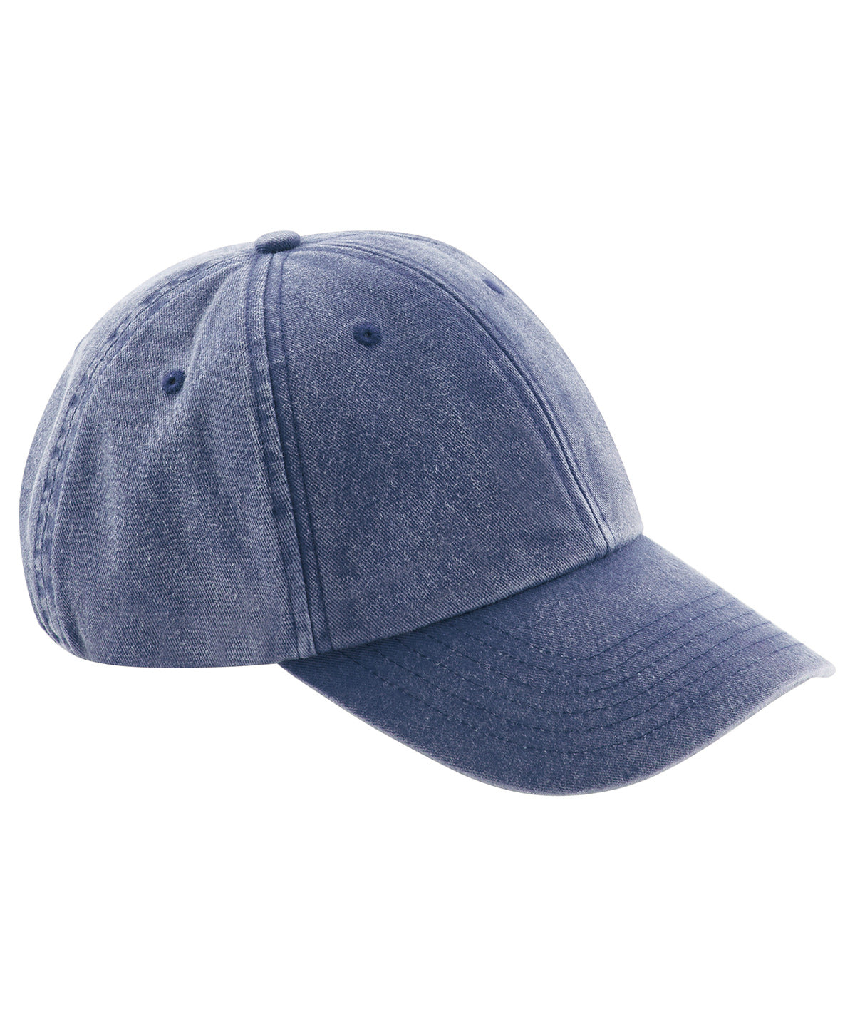 Beechfield Junior low-profile vintage cap in Vintage Denim, front view
