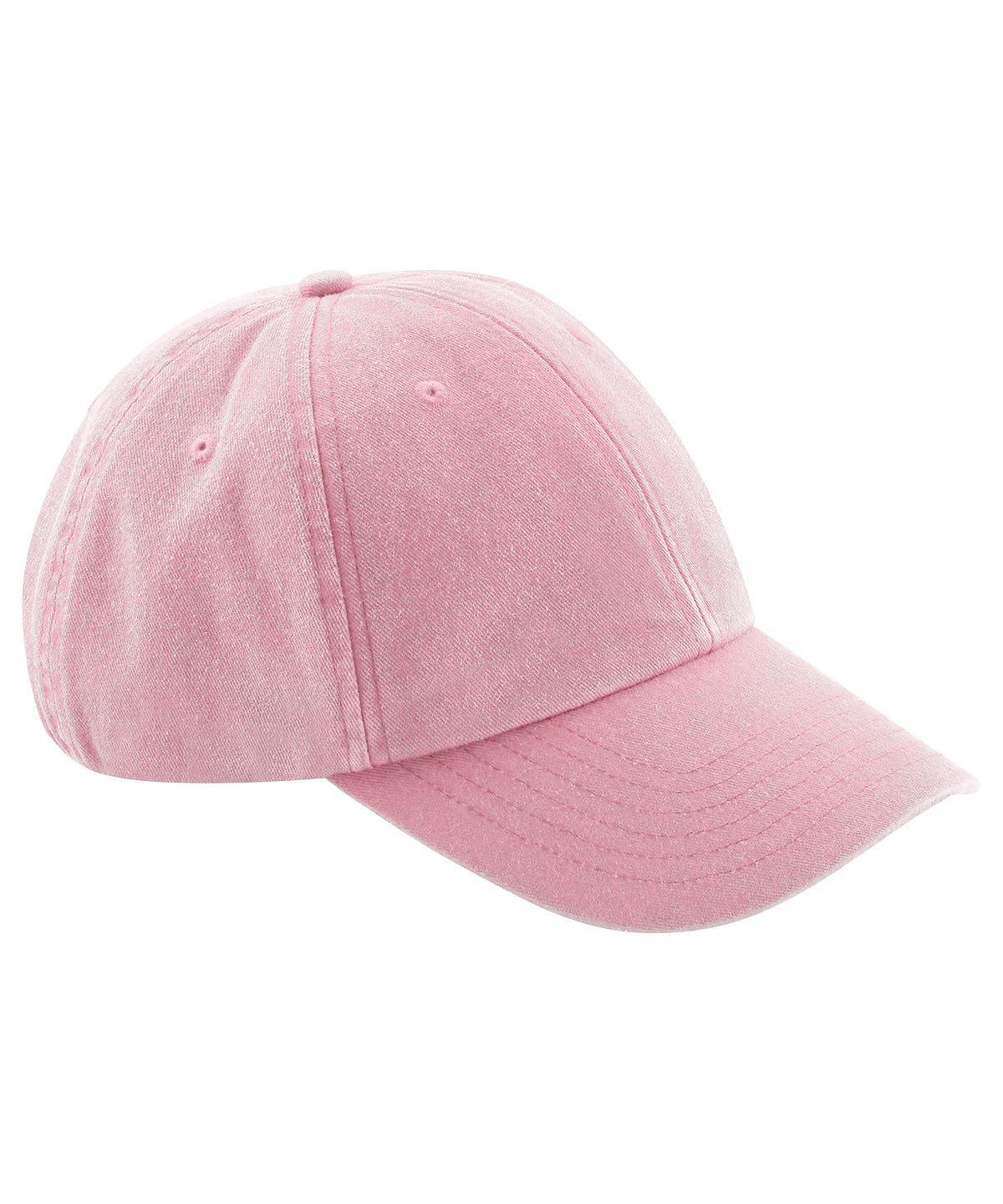 Beechfield Junior low-profile vintage cap in Vintage Dusky Pink, front view