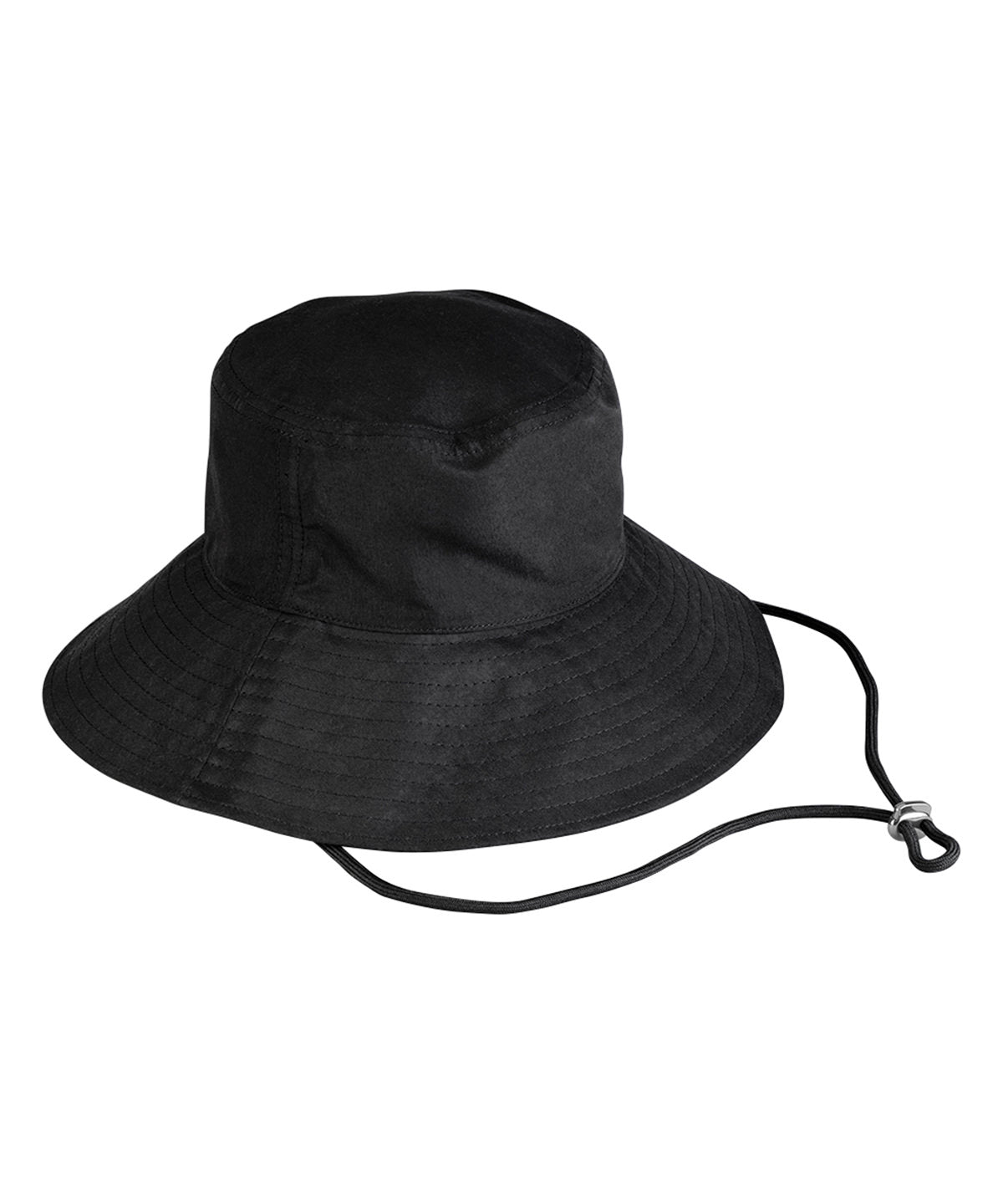 Beechfield Wide brim sun hat in Black, front view