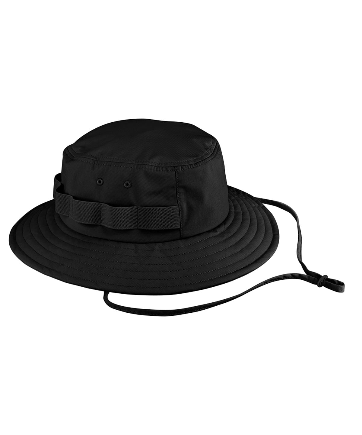 Beechfield Outdoor adventure sun hat in Black, front view