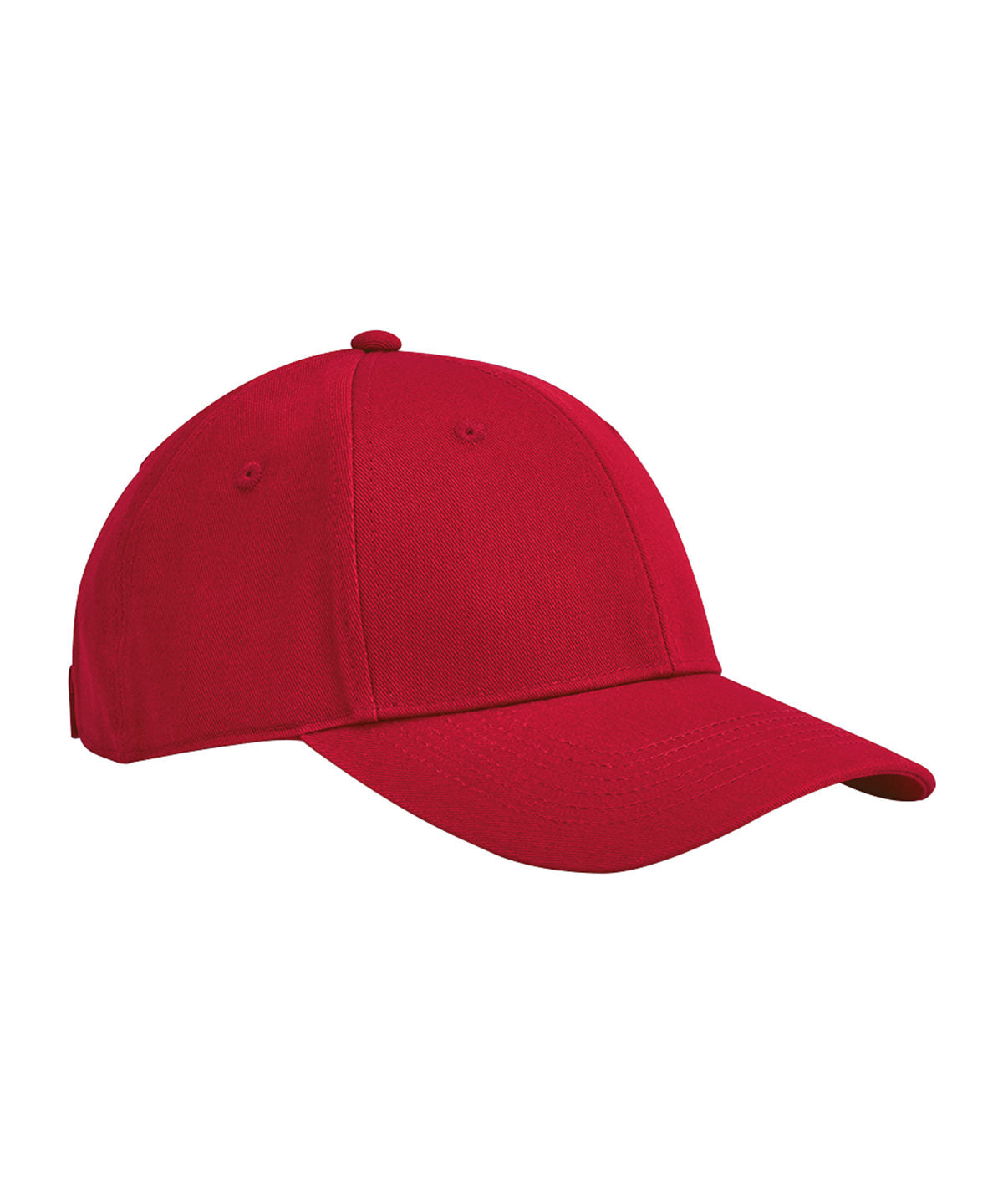 Beechfield EarthAware junior classic organic cotton 6-panel cap in Classic Red, front view