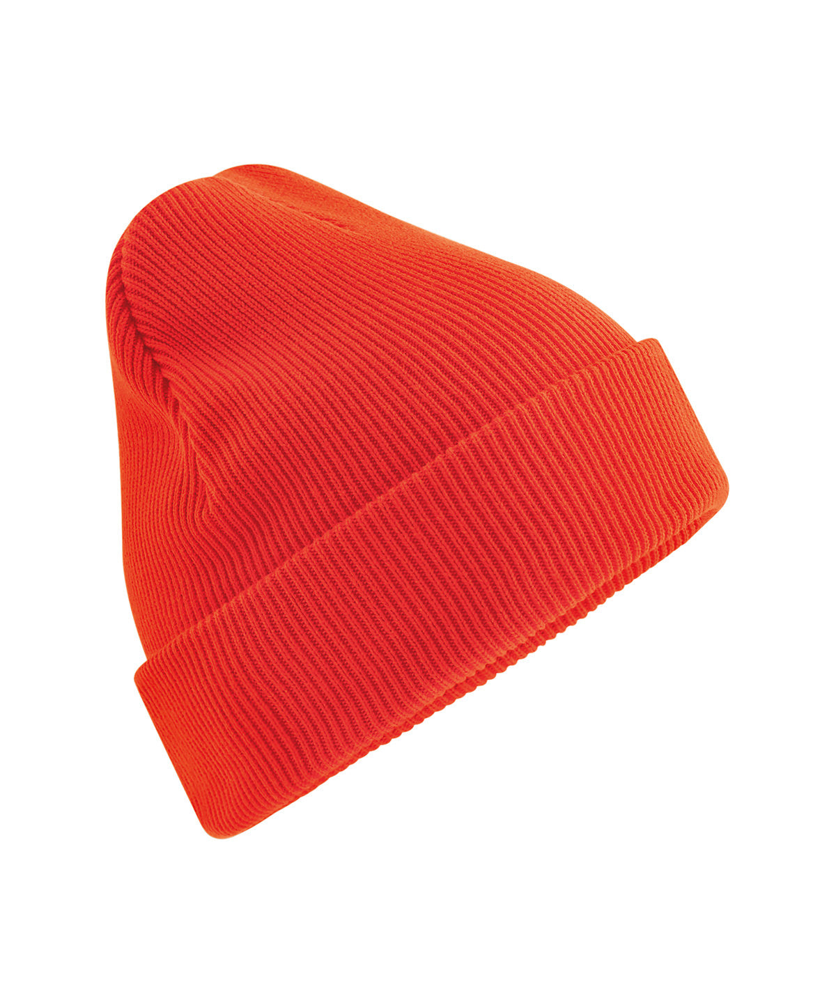 Beechfield Organic cotton original cuffed beanie in Sunset, front view