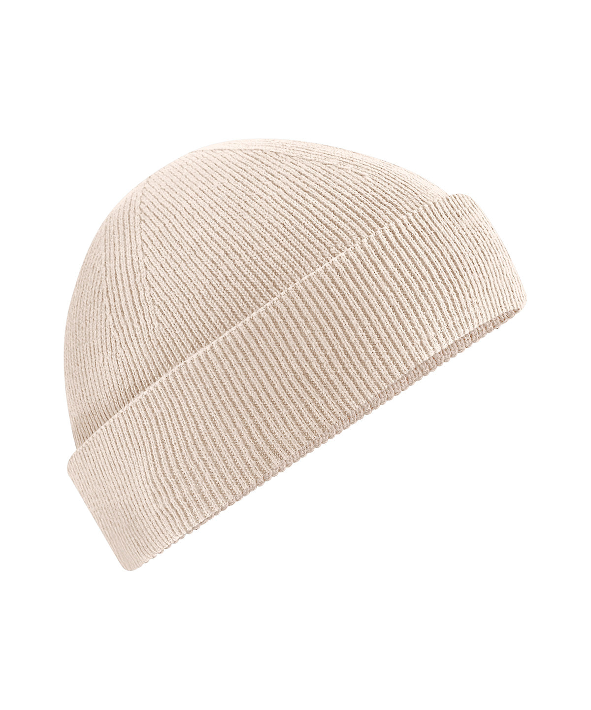 Beechfield Organic cotton fisherman beanie in Almond, front view