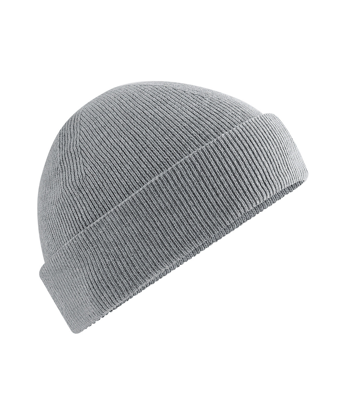 Beechfield Organic cotton fisherman beanie in Ash, front view