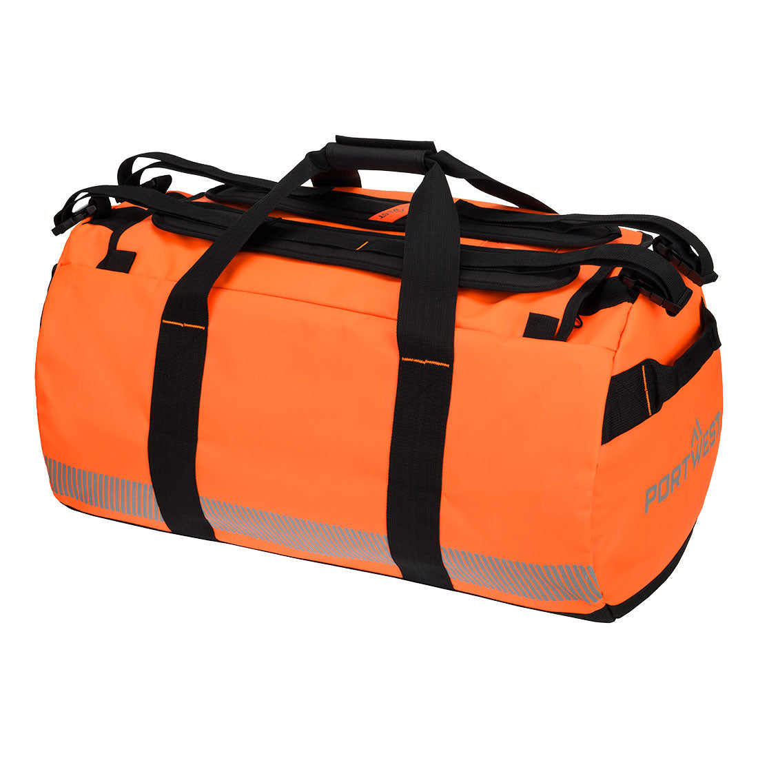 Portwest B911 Hi-Vis Waterproof PVC Bag in Orange, back view
