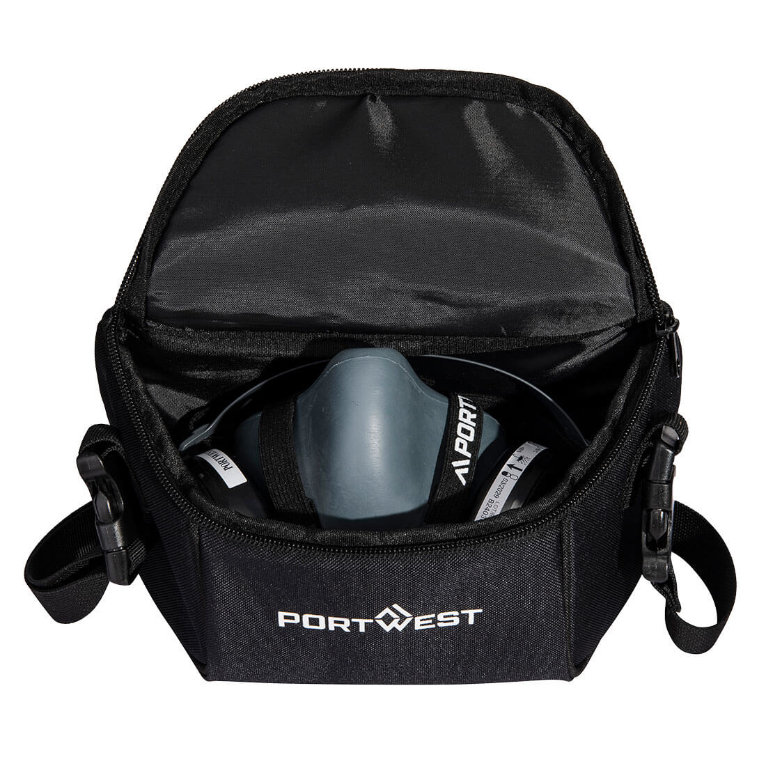 Portwest Half Mask Storage Bag in Black, main product image