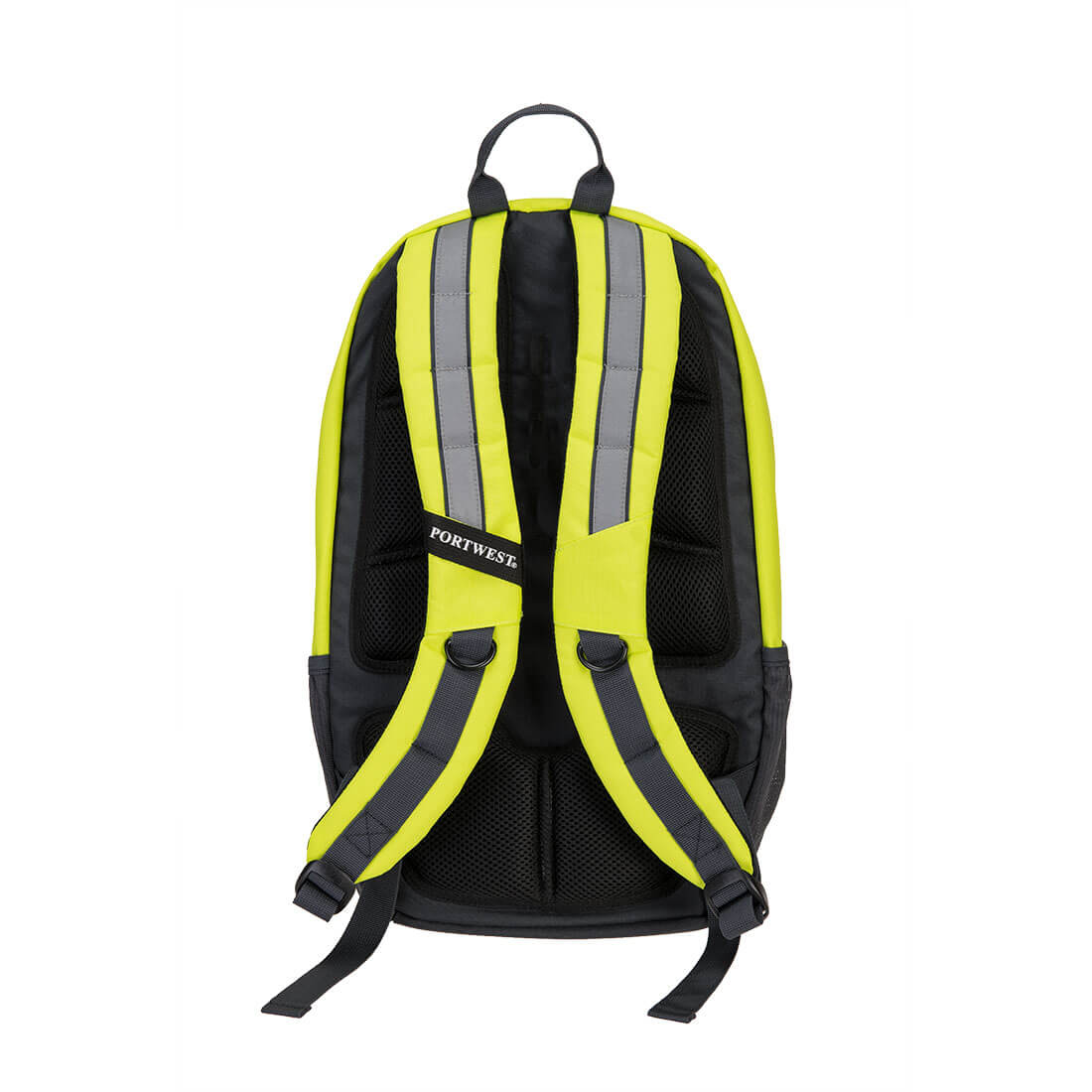 Portwest B955 PW3 Hi-Vis Rucksack in Yellow, back view