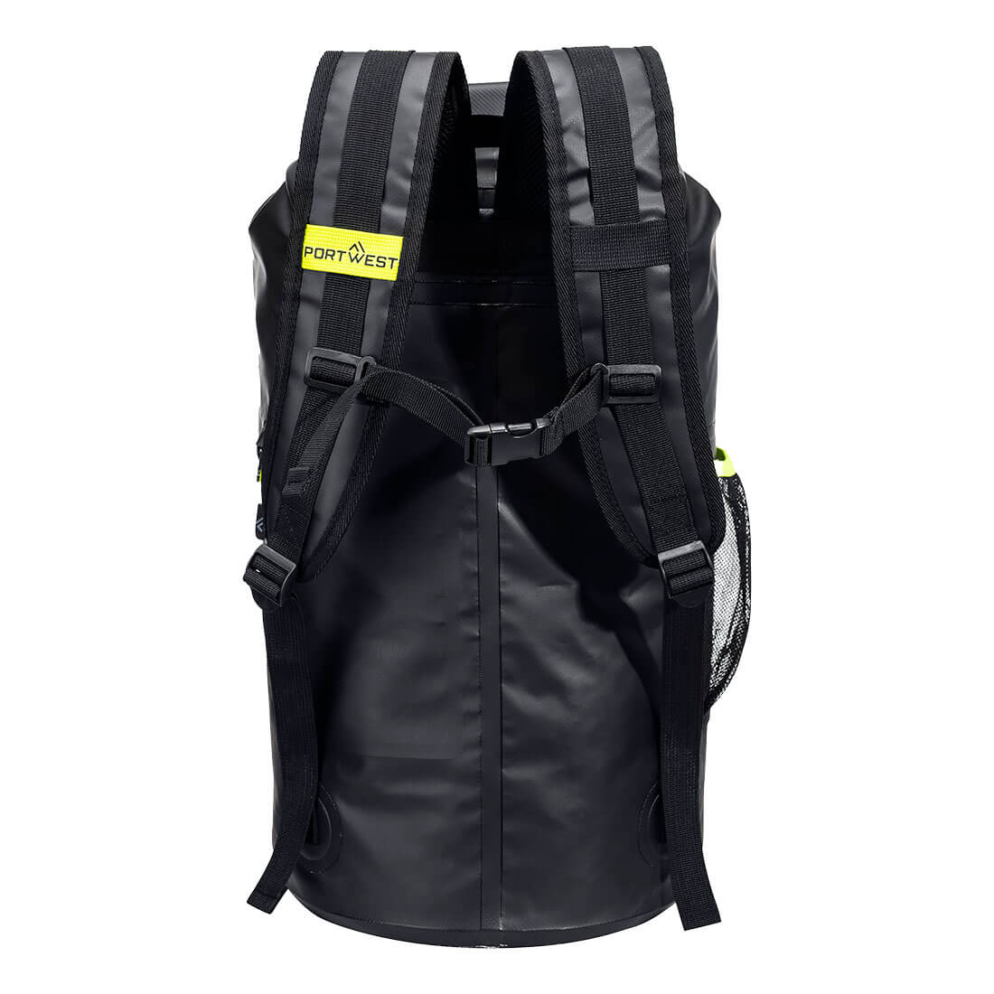 Portwest B965 PW3 Dry Bag Rucksack in Black, back view