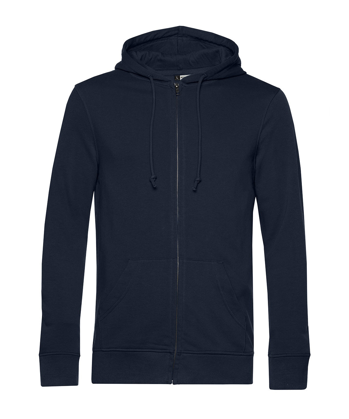 B&C Collection B&C Inspire Zipped Hood in Navy Blue, front view