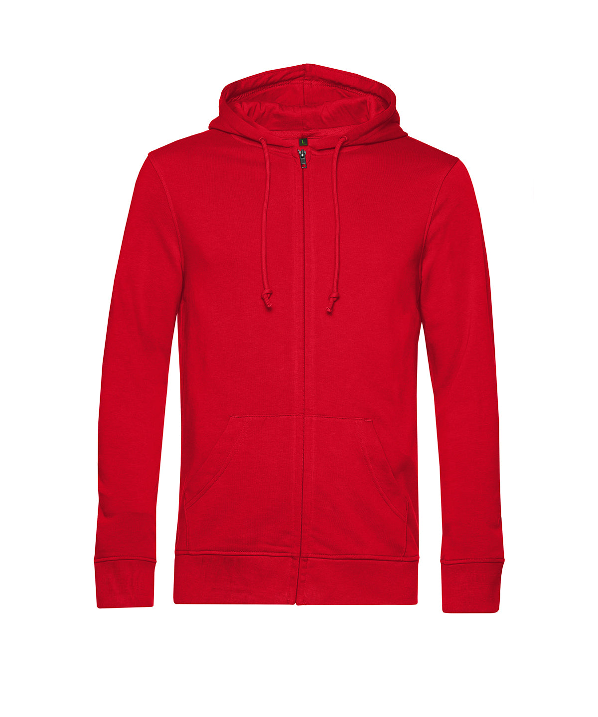 B&C Collection B&C Inspire Zipped Hood in Red, front view