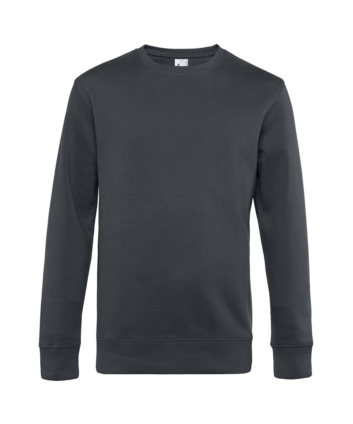 B&C Collection B&C KING Crew Neck in Asphalt, front view