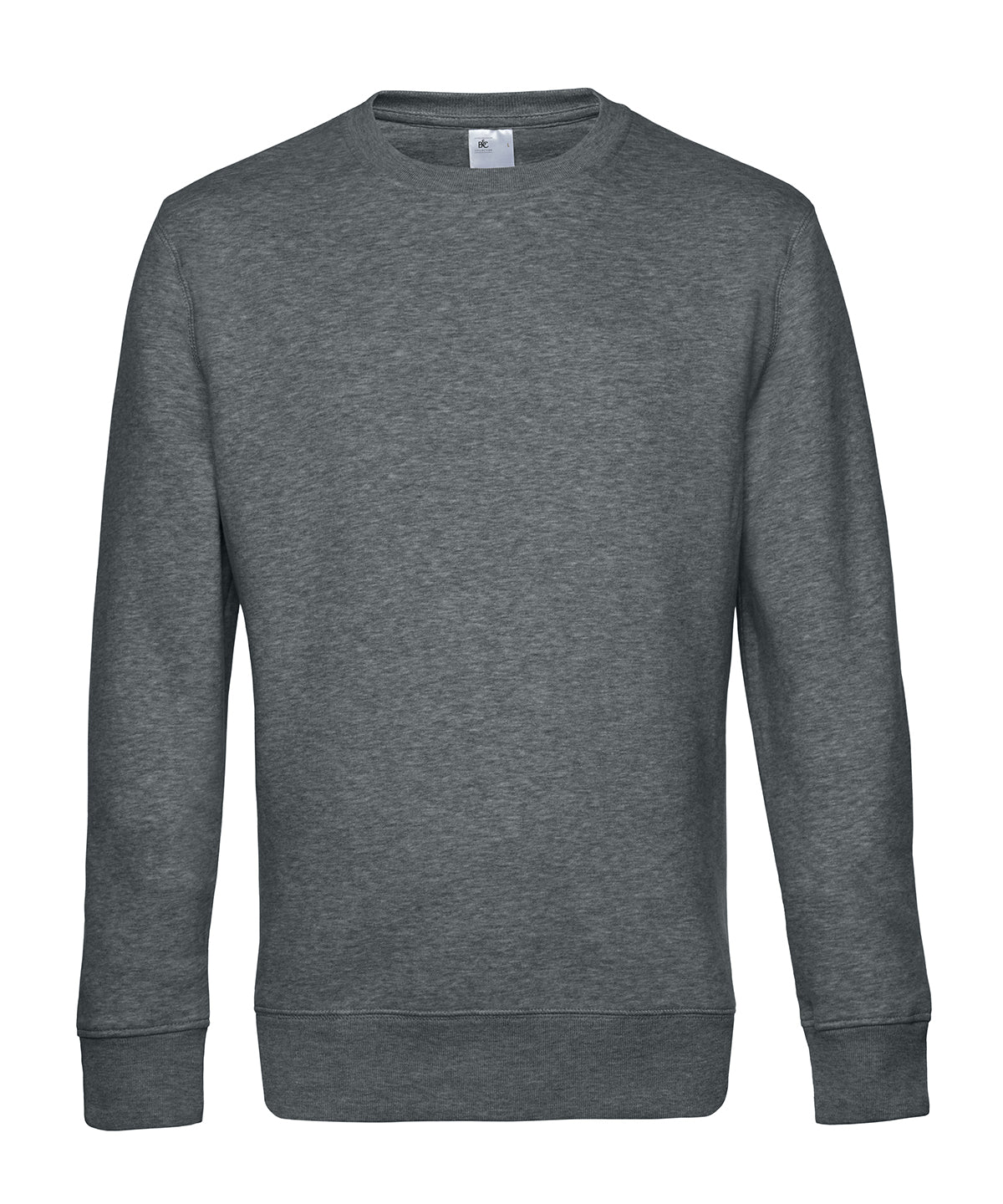 B&C Collection B&C KING Crew Neck in Heather Mid Grey, front view
