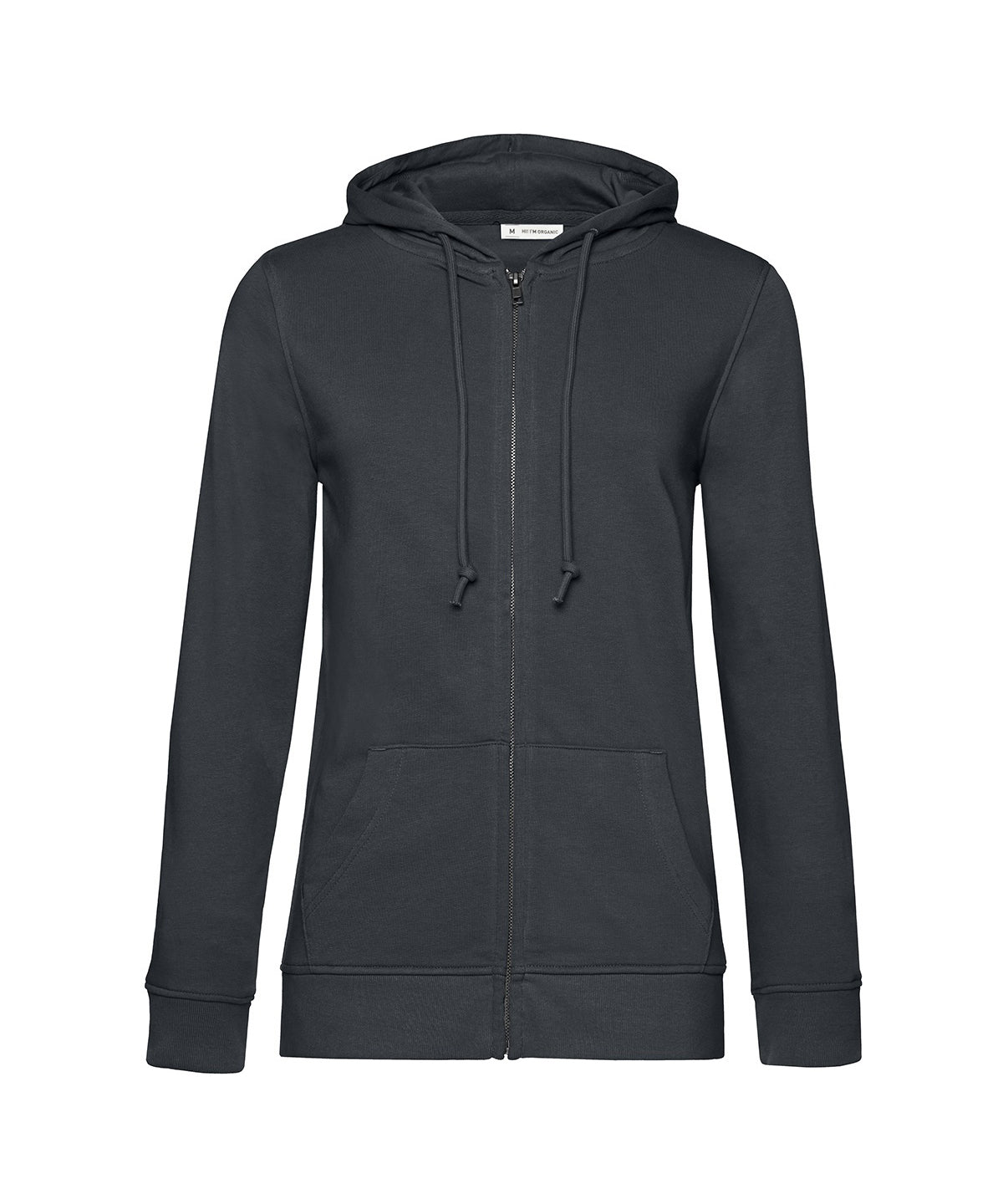 B&C Collection B&C Inspire Zipped Hood /women in Asphalt, front view