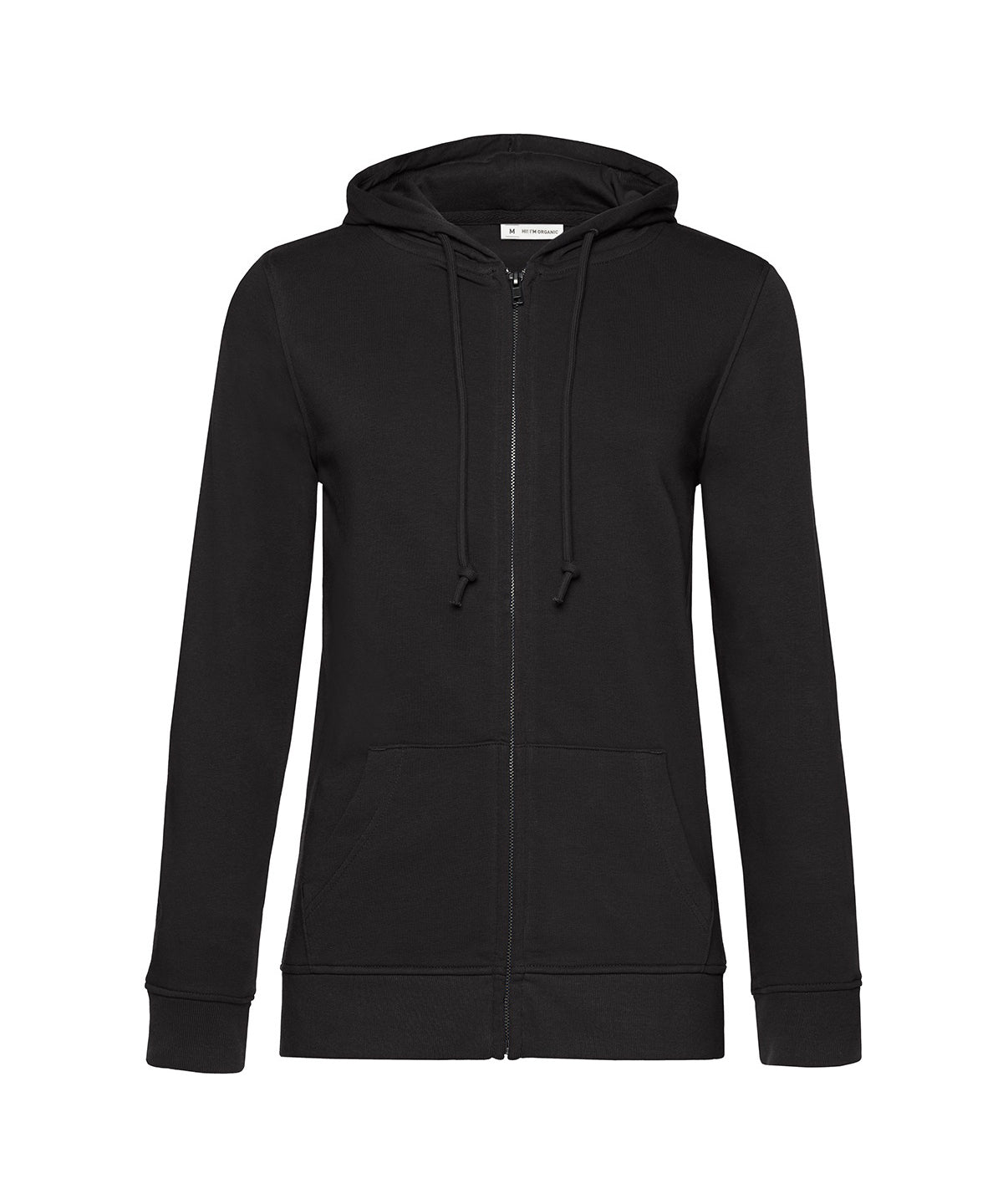 B&C Collection B&C Inspire Zipped Hood /women in Black Pure, front view