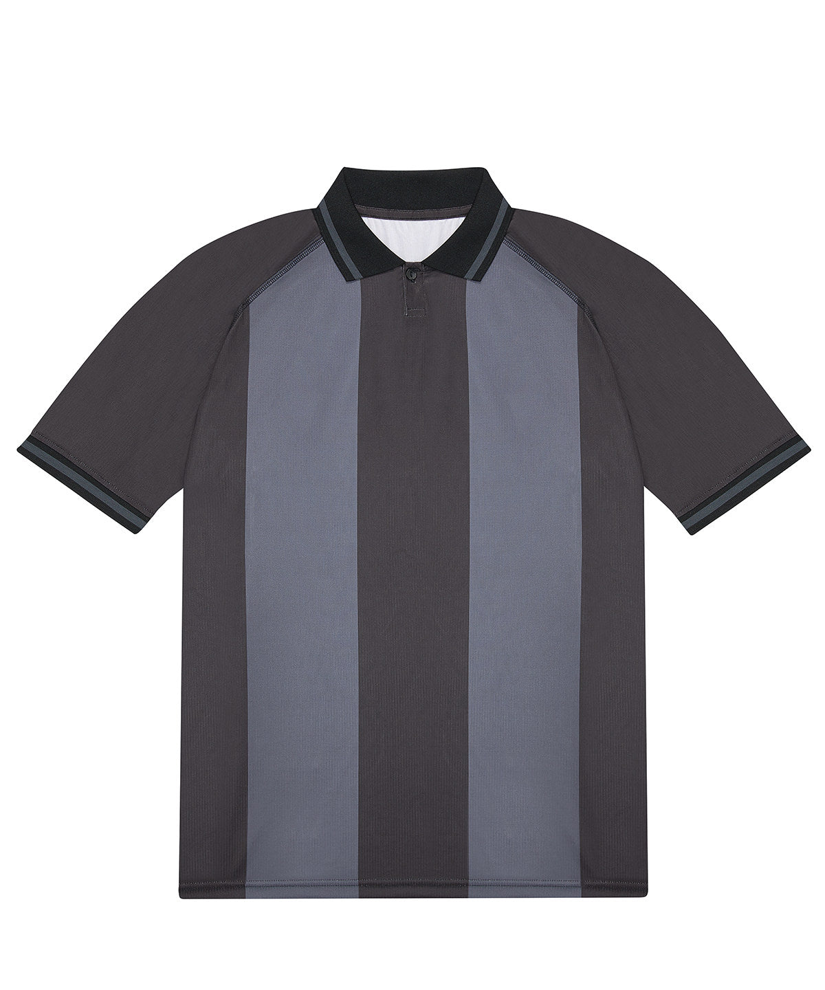 B&C Collection B&C Active polo in Black/Dark Grey, front view