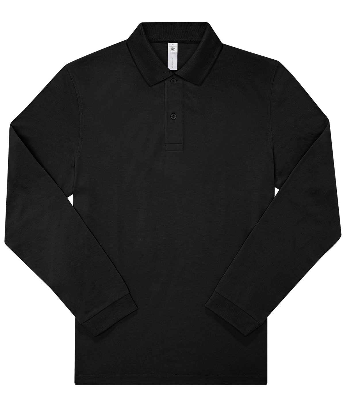 B&C Collection B&C My Polo 180 LSL in Black, front view