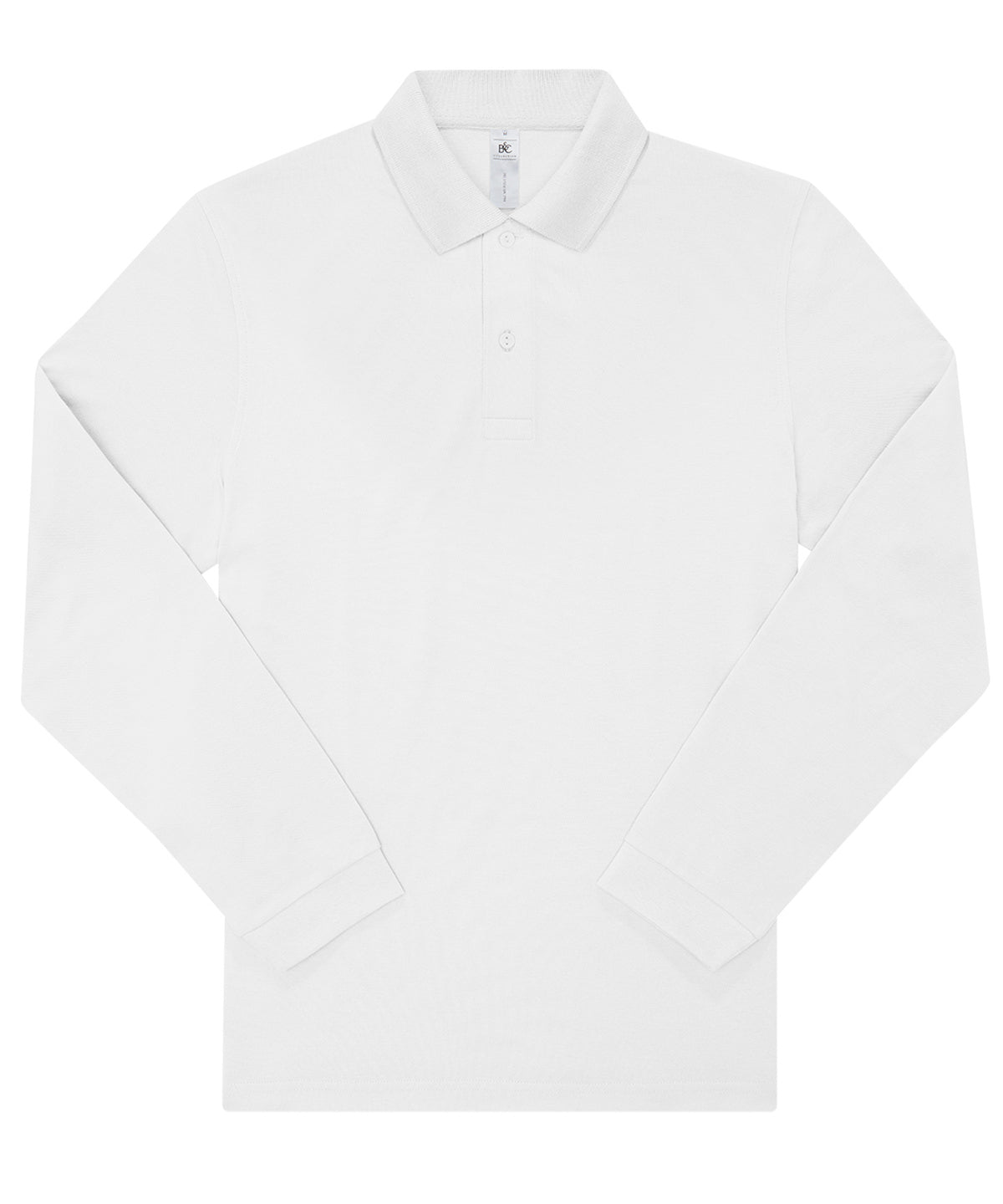 B&C Collection B&C My Polo 180 LSL in White, front view