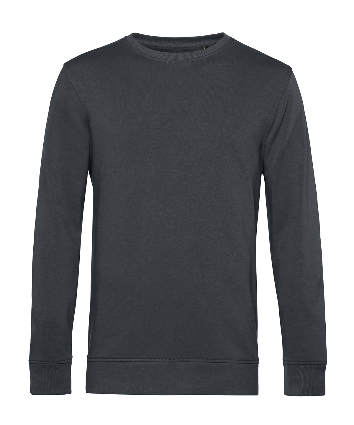 B&C Collection B&C Inspire crew neck in Asphalt, front view