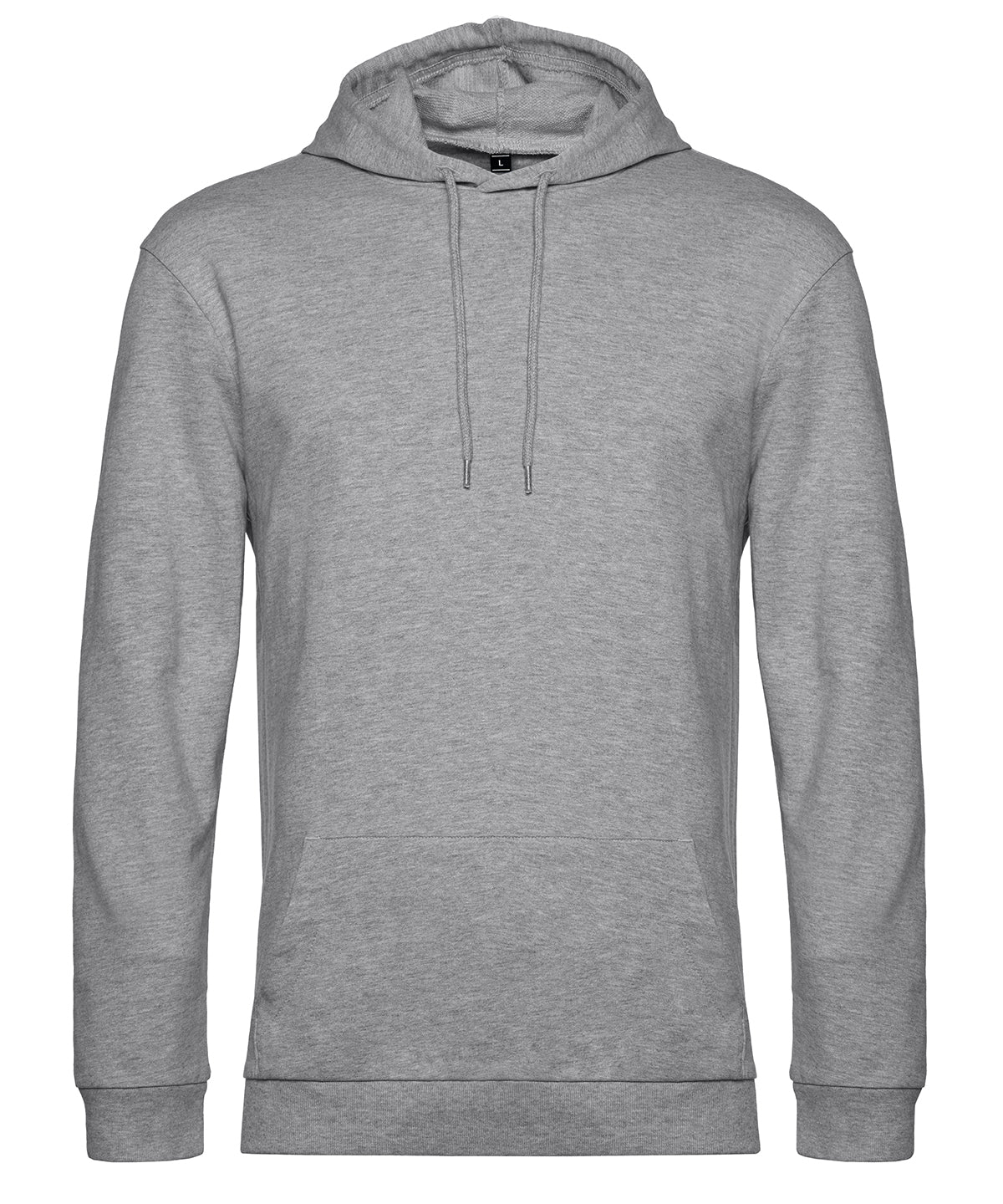 B&C Collection B&C #Hoodie in Heather Grey, front view