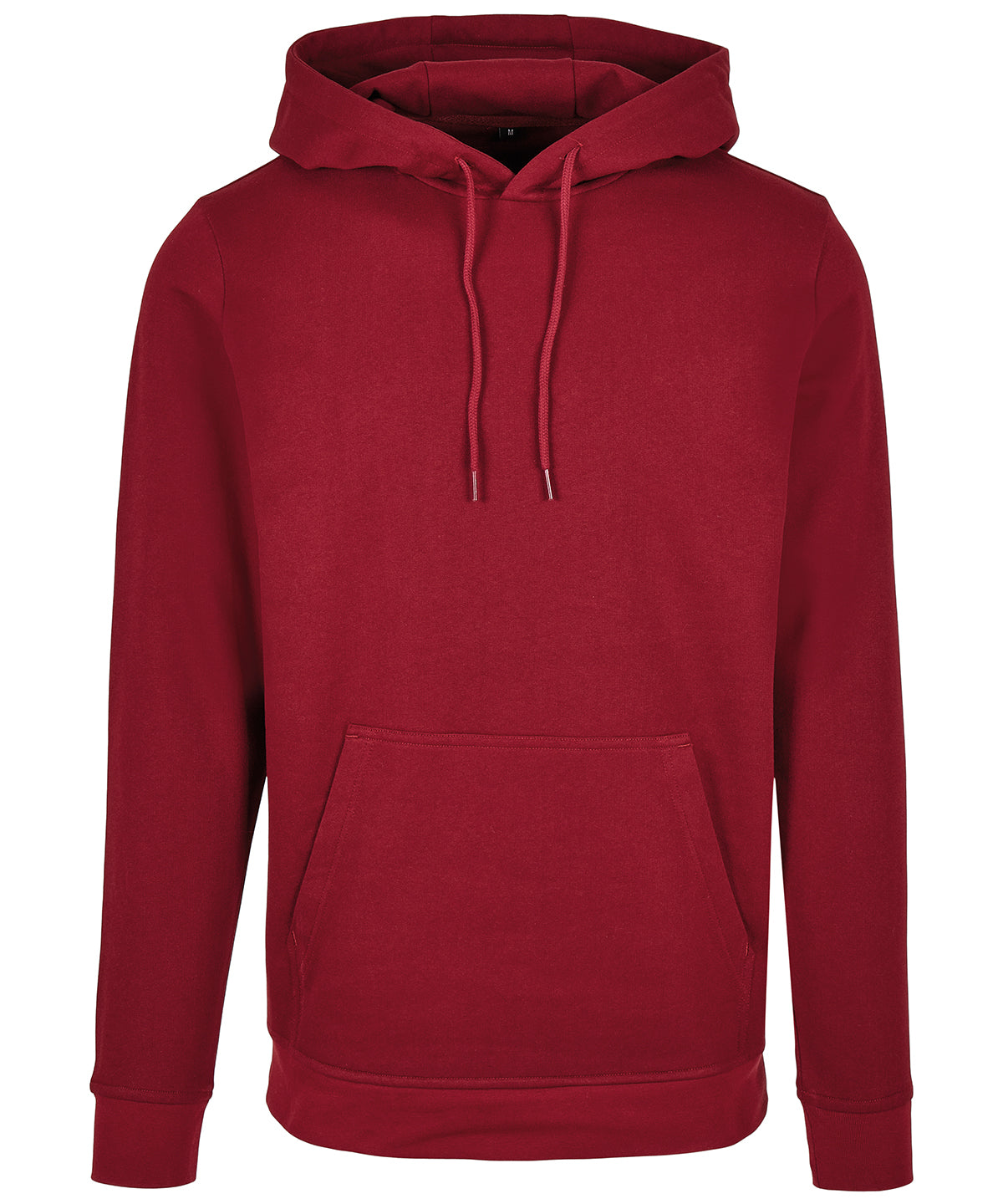 Build Your Brand Basic Hoodie in Burgundy, front view