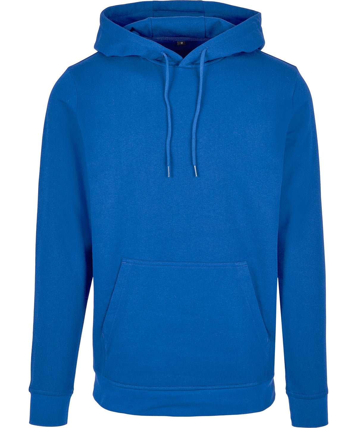 Build Your Brand Basic Hoodie in Intense Blue, front view