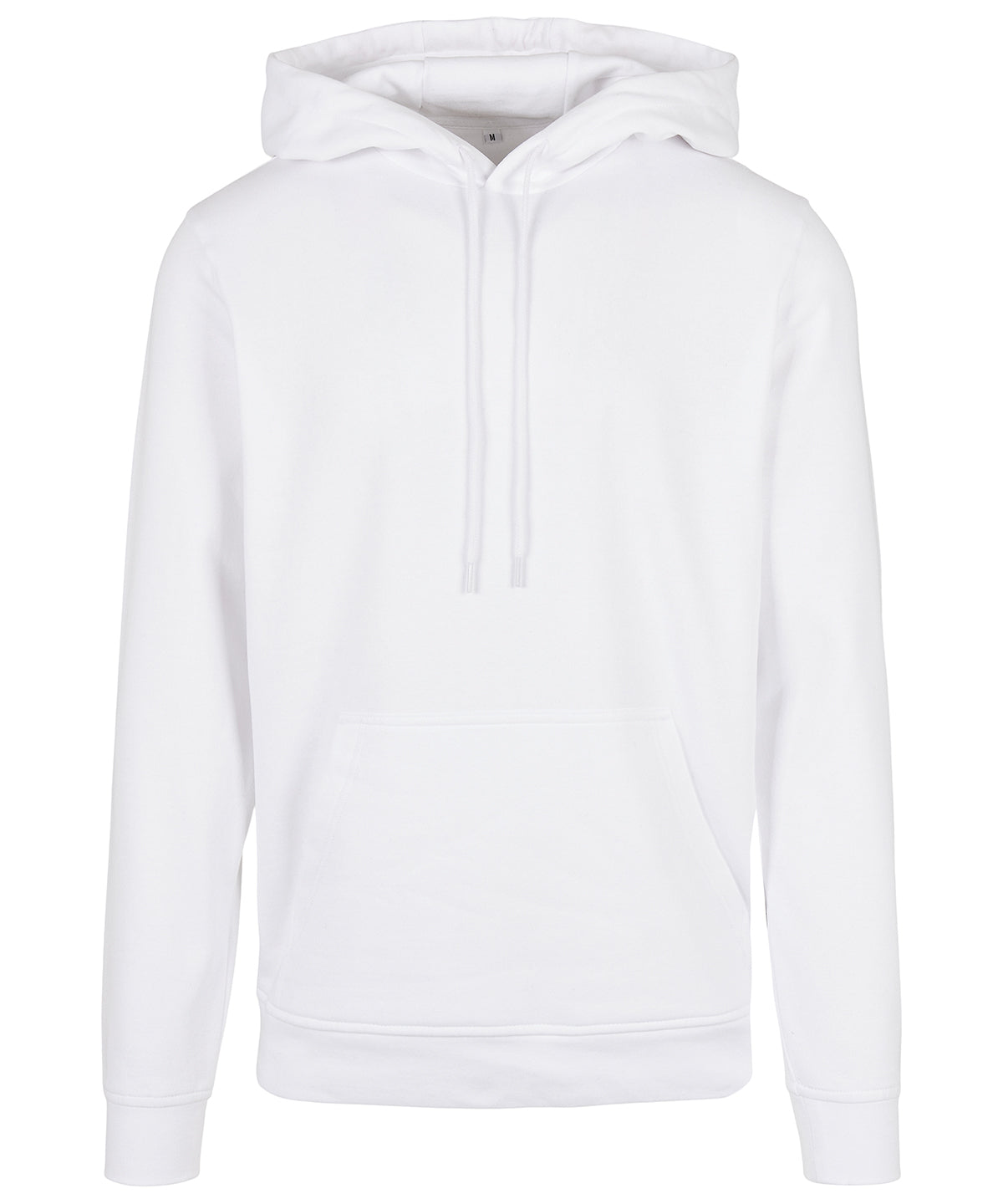 Build Your Brand Basic Hoodie in White, front view