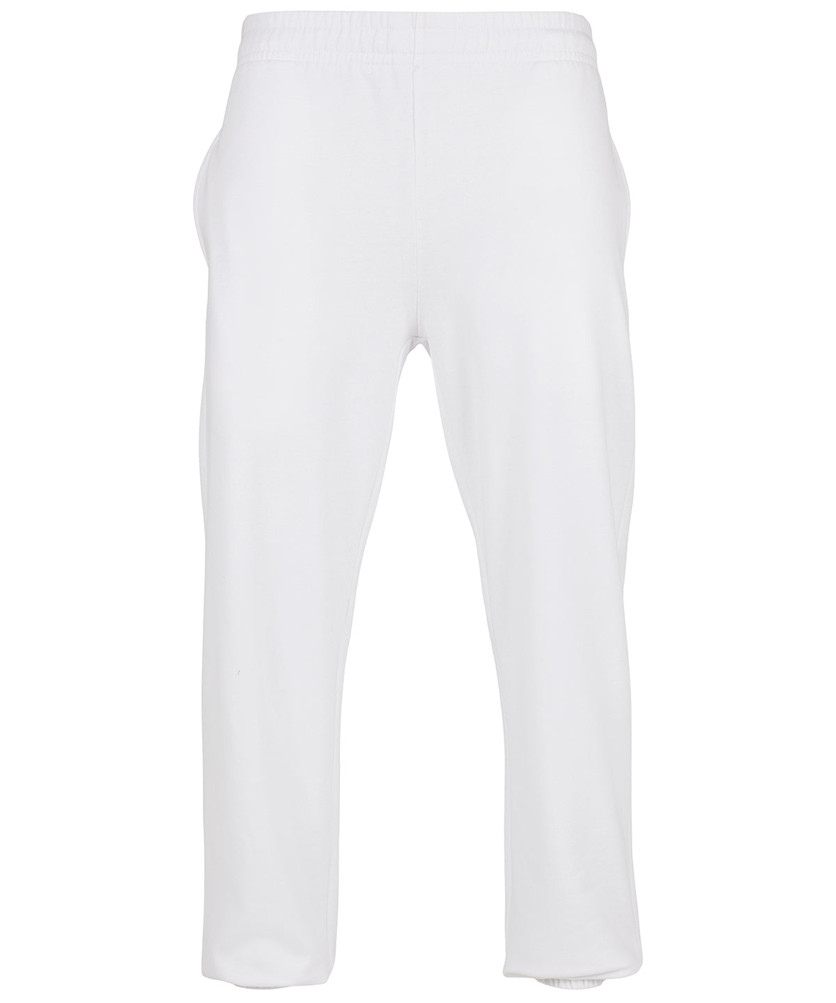 Build Your Brand Basic Sweatpants in White, front view