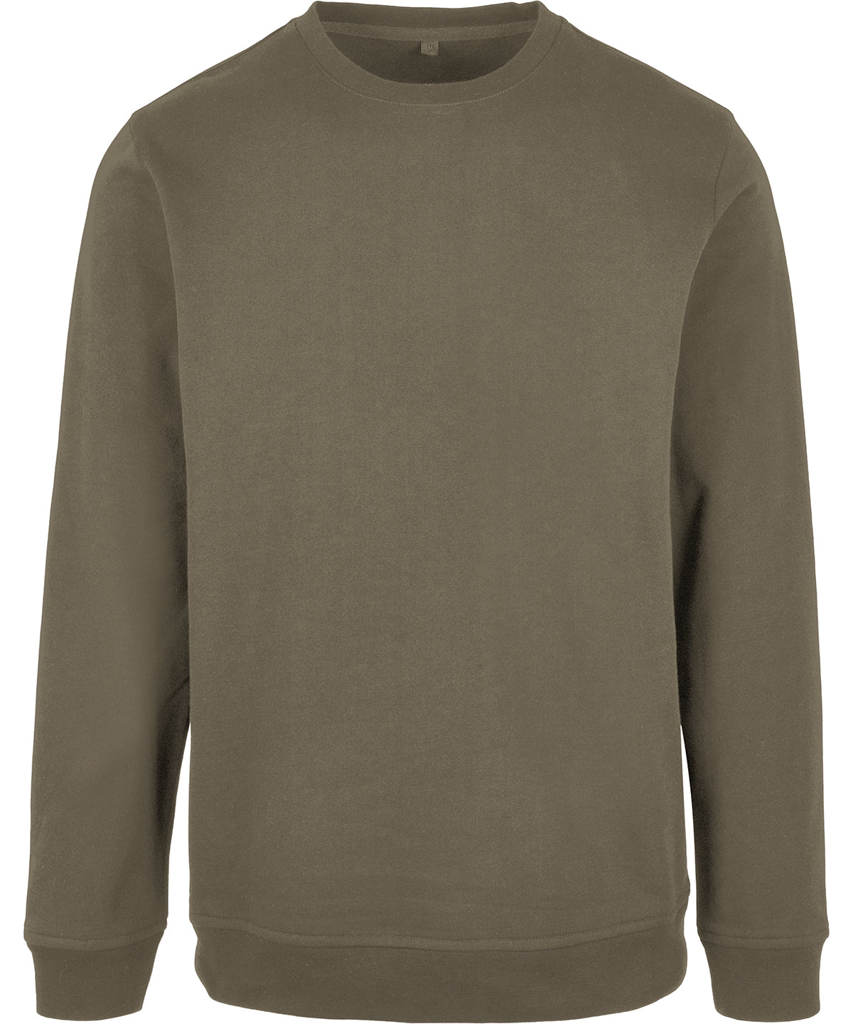 Build Your Brand Basic Crew neck in Olive, front view