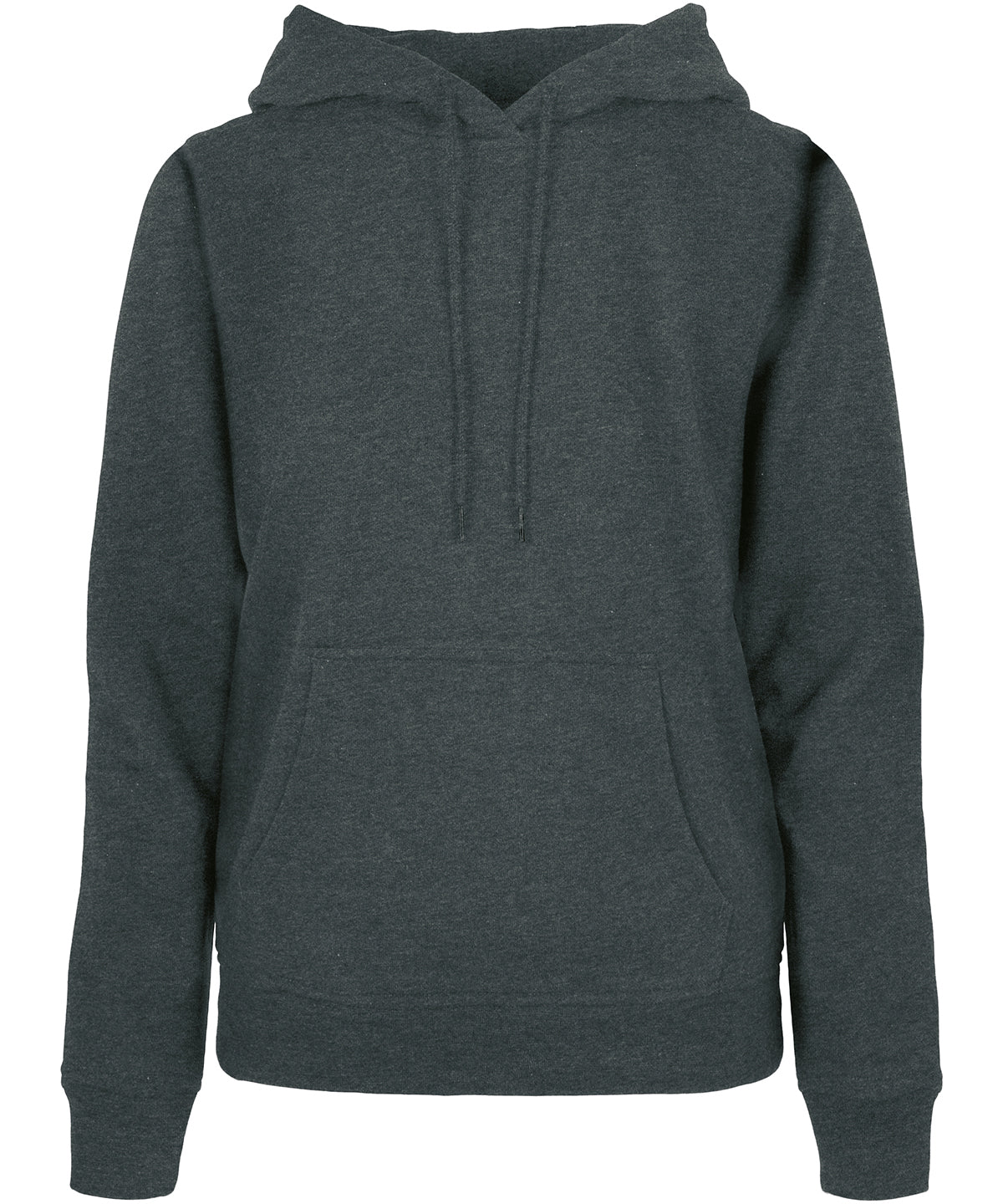 Build Your Brand Basic Women's basic hoodie in Charcoal, front view